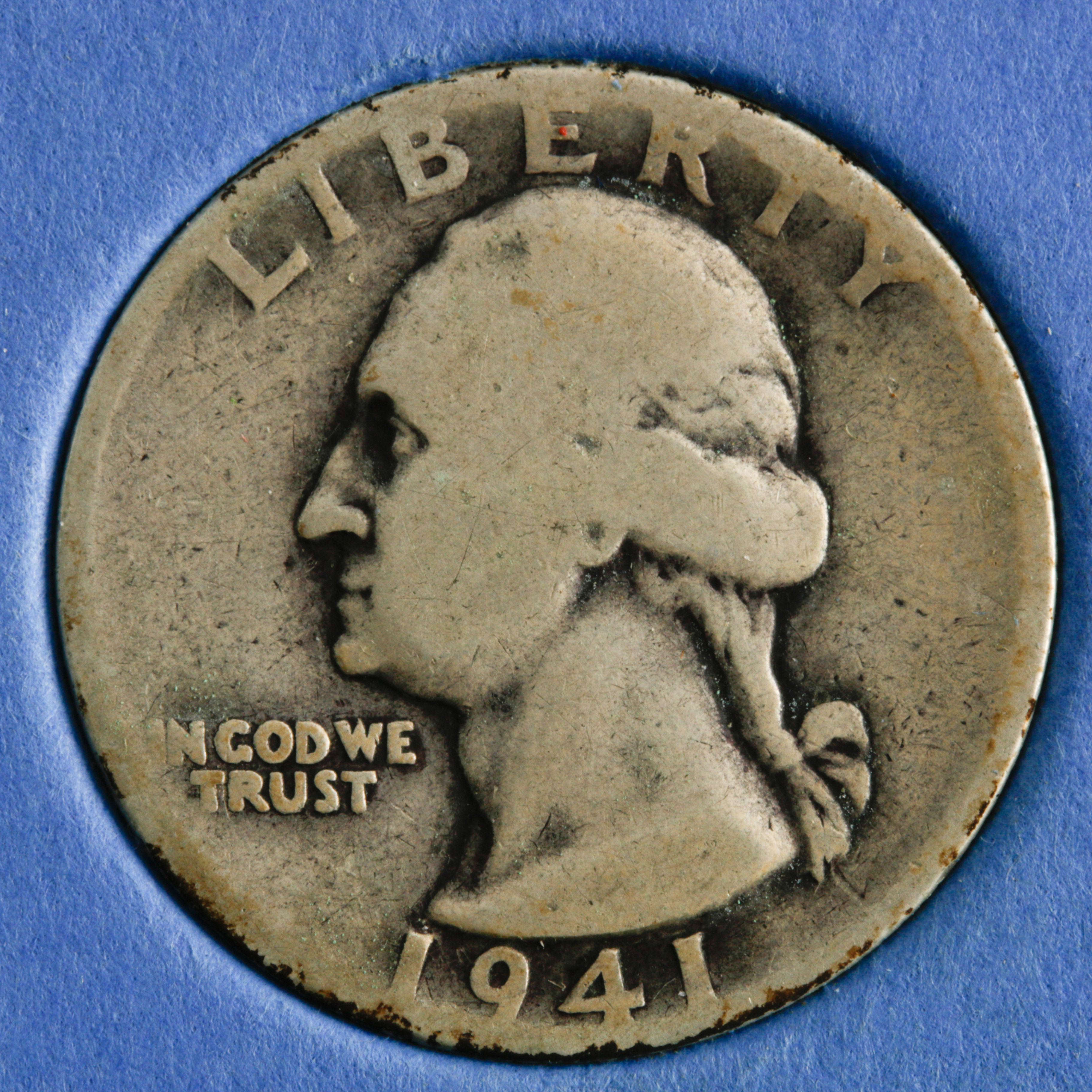 Group of 34 George Washington Silver Quarters in a Whitman Coin Folder Ranging in Age from 1932 to 1945