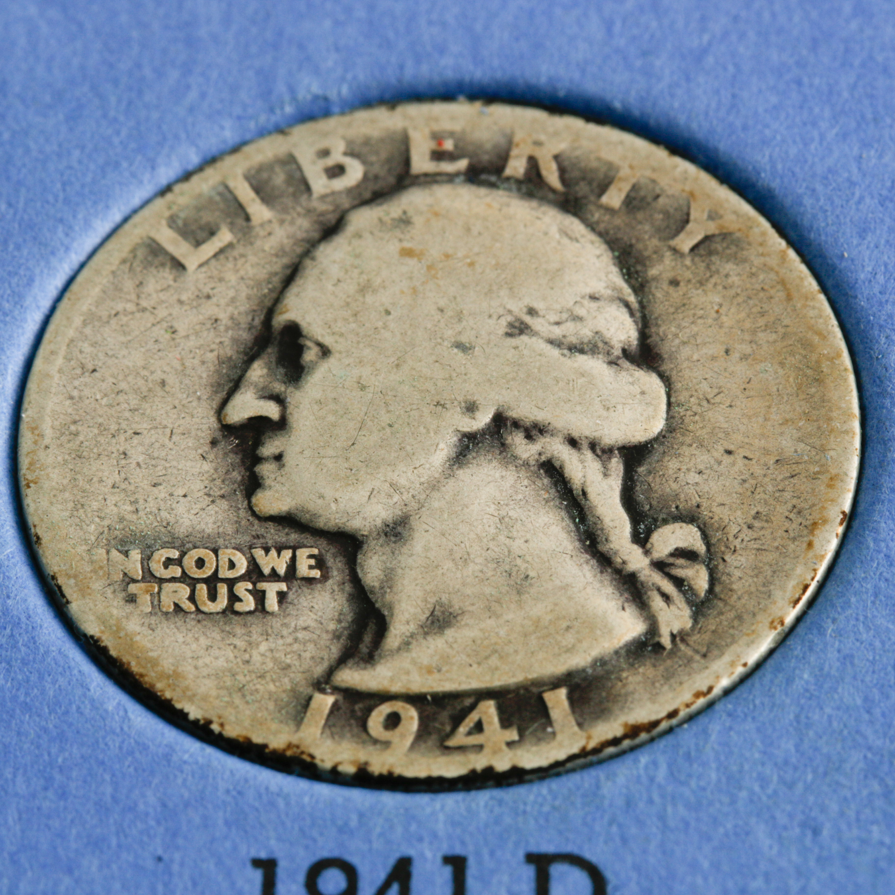 Group of 34 George Washington Silver Quarters in a Whitman Coin Folder Ranging in Age from 1932 to 1945