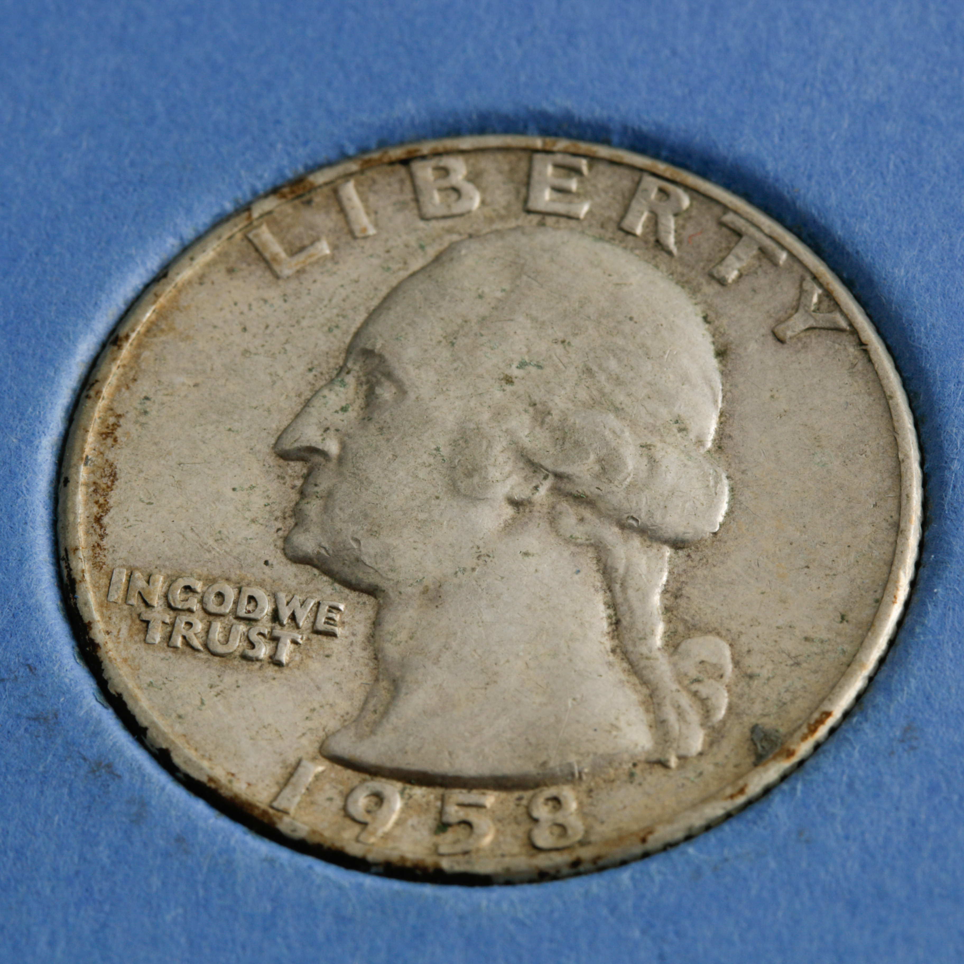 Group of 36 George Washington Silver Quarters in a Whitman Coin Folder Ranging in Age from 1946 to 1959