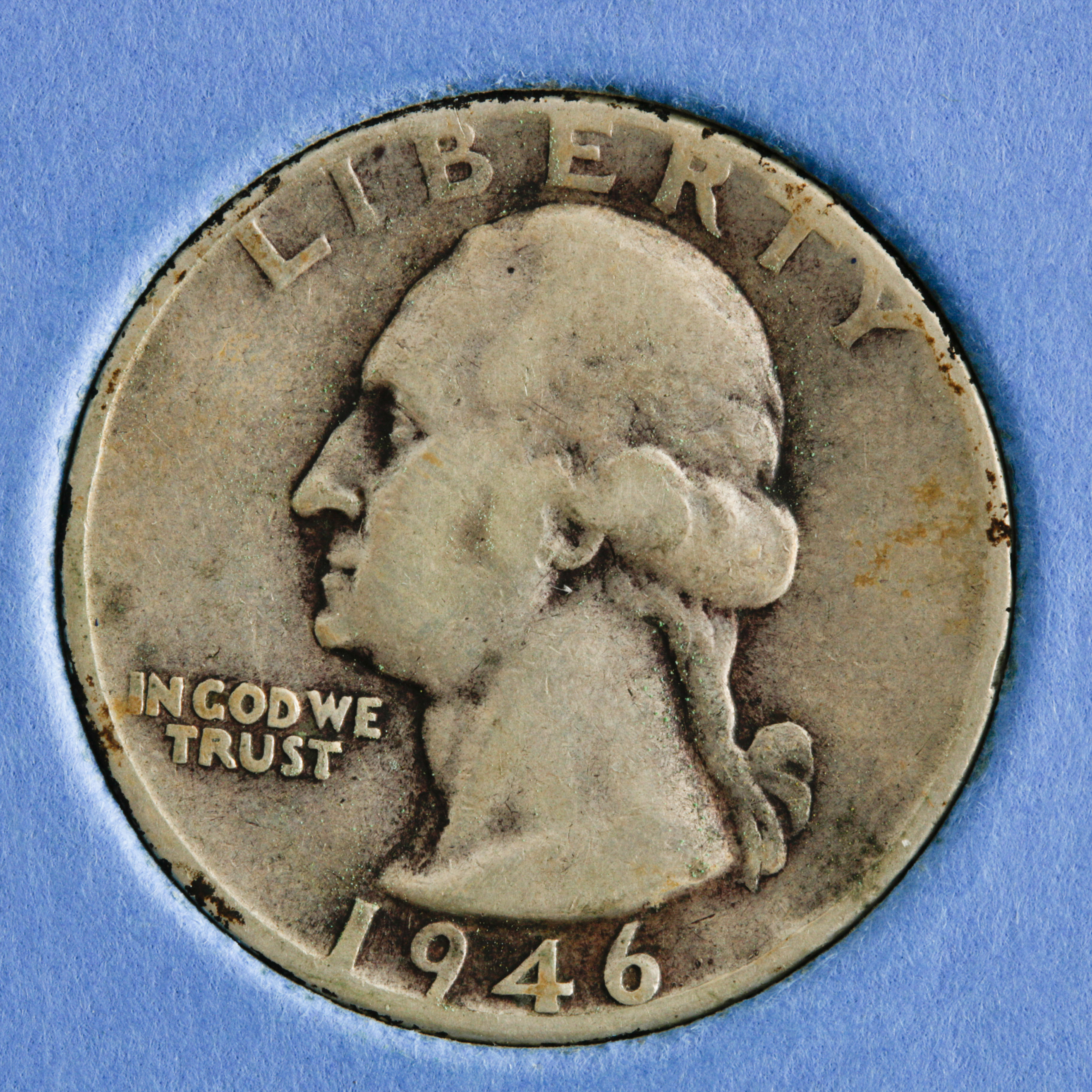 Group of 36 George Washington Silver Quarters in a Whitman Coin Folder Ranging in Age from 1946 to 1959