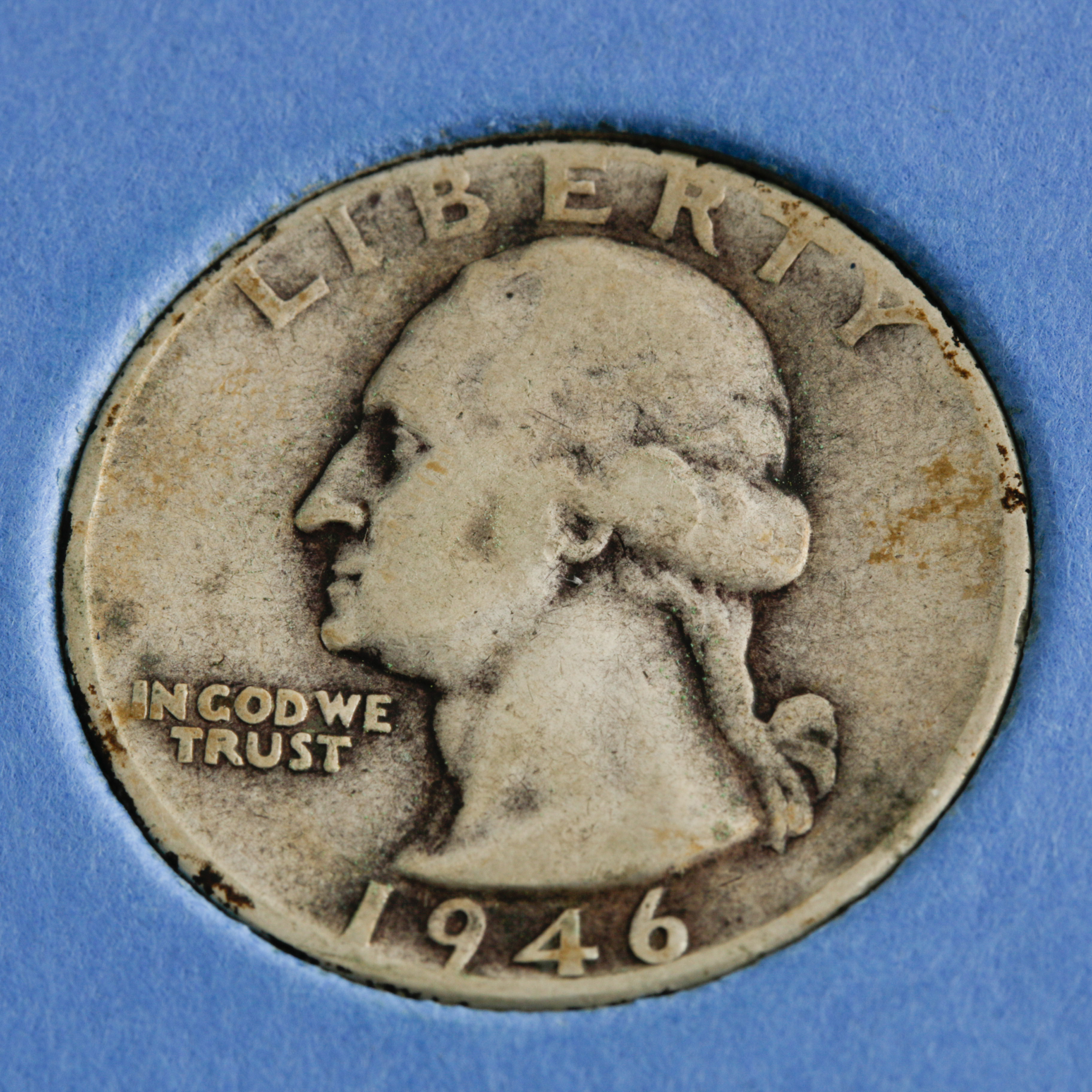 Group of 36 George Washington Silver Quarters in a Whitman Coin Folder Ranging in Age from 1946 to 1959