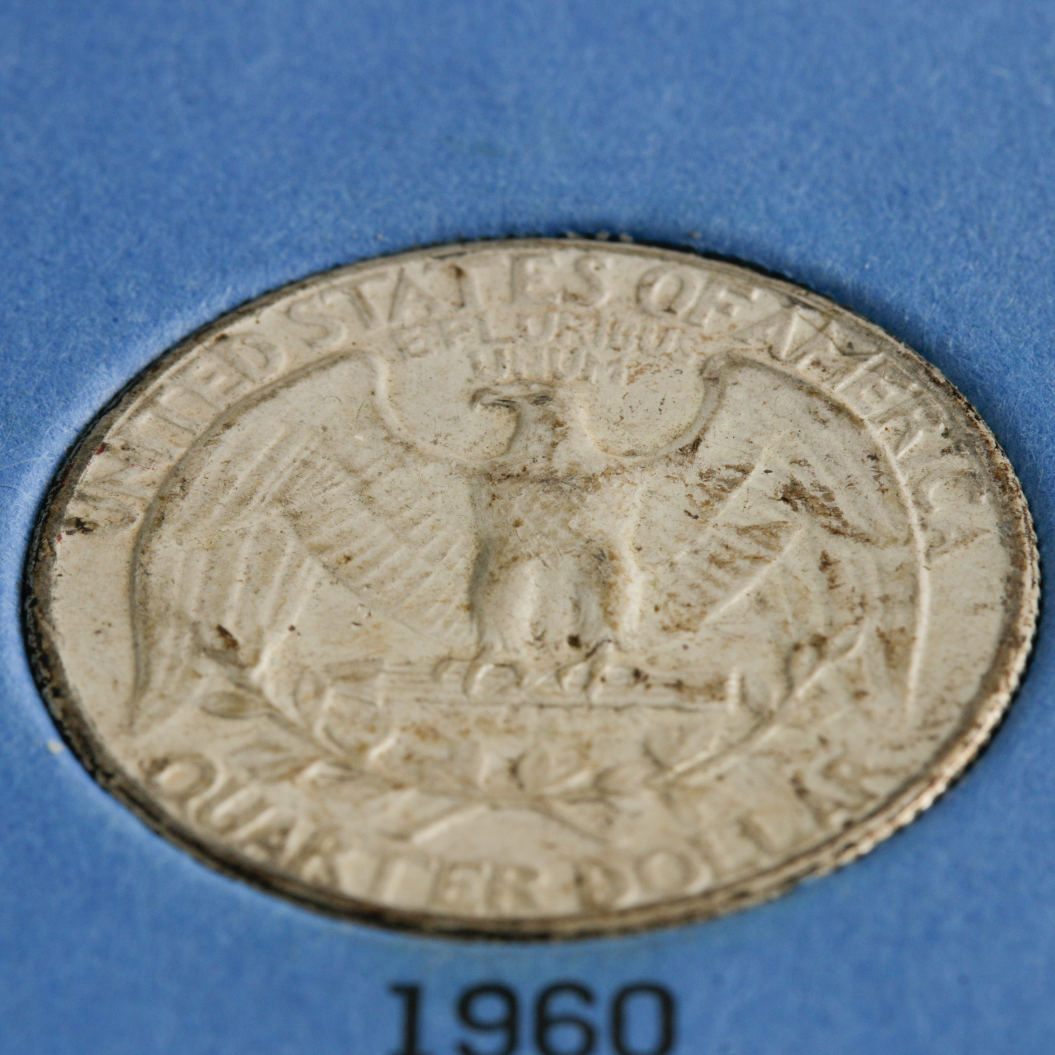 Group of 10 George Washington Silver Quarters in a Whitman Coin Folder Ranging in Age from 1960 to 1964