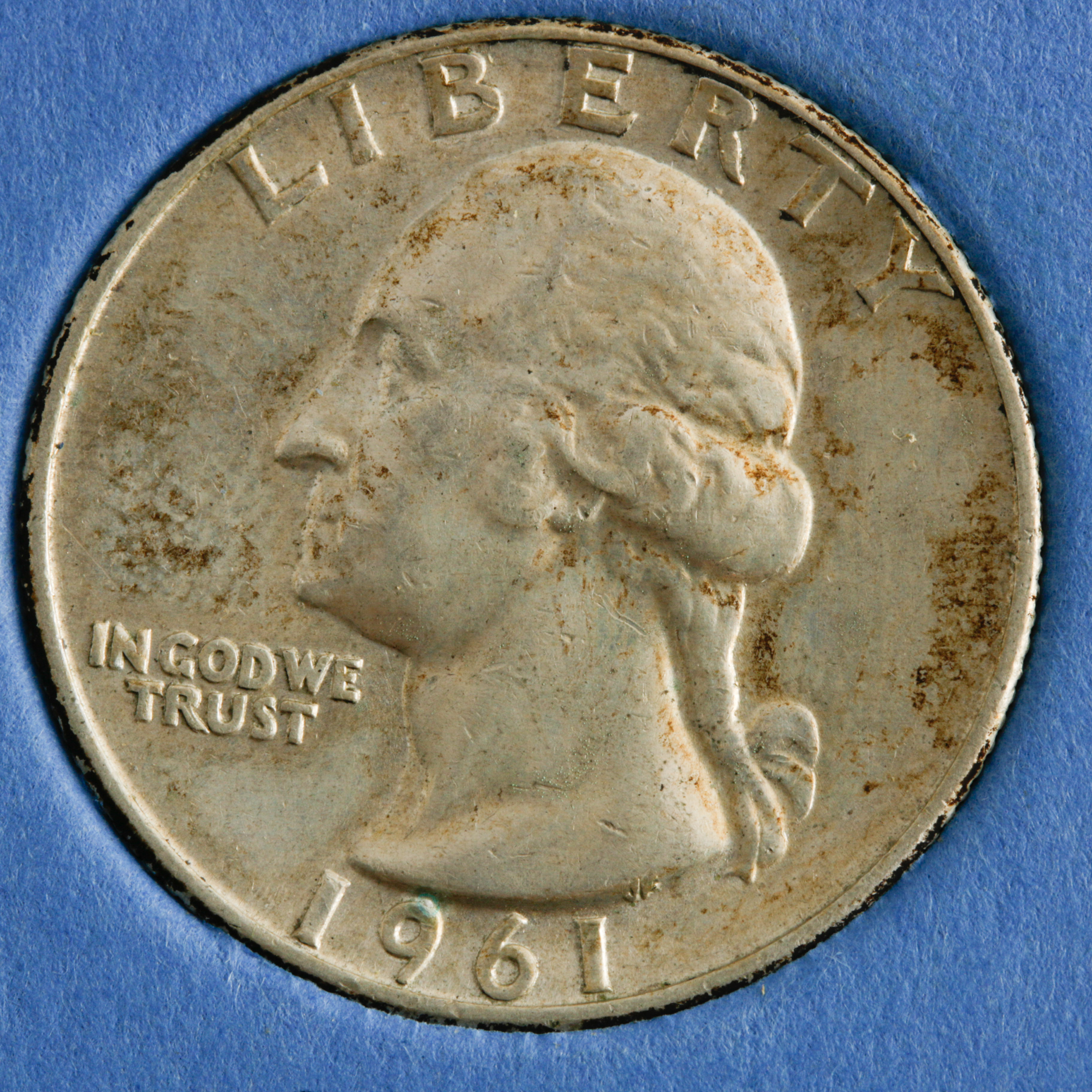 Group of 10 George Washington Silver Quarters in a Whitman Coin Folder Ranging in Age from 1960 to 1964