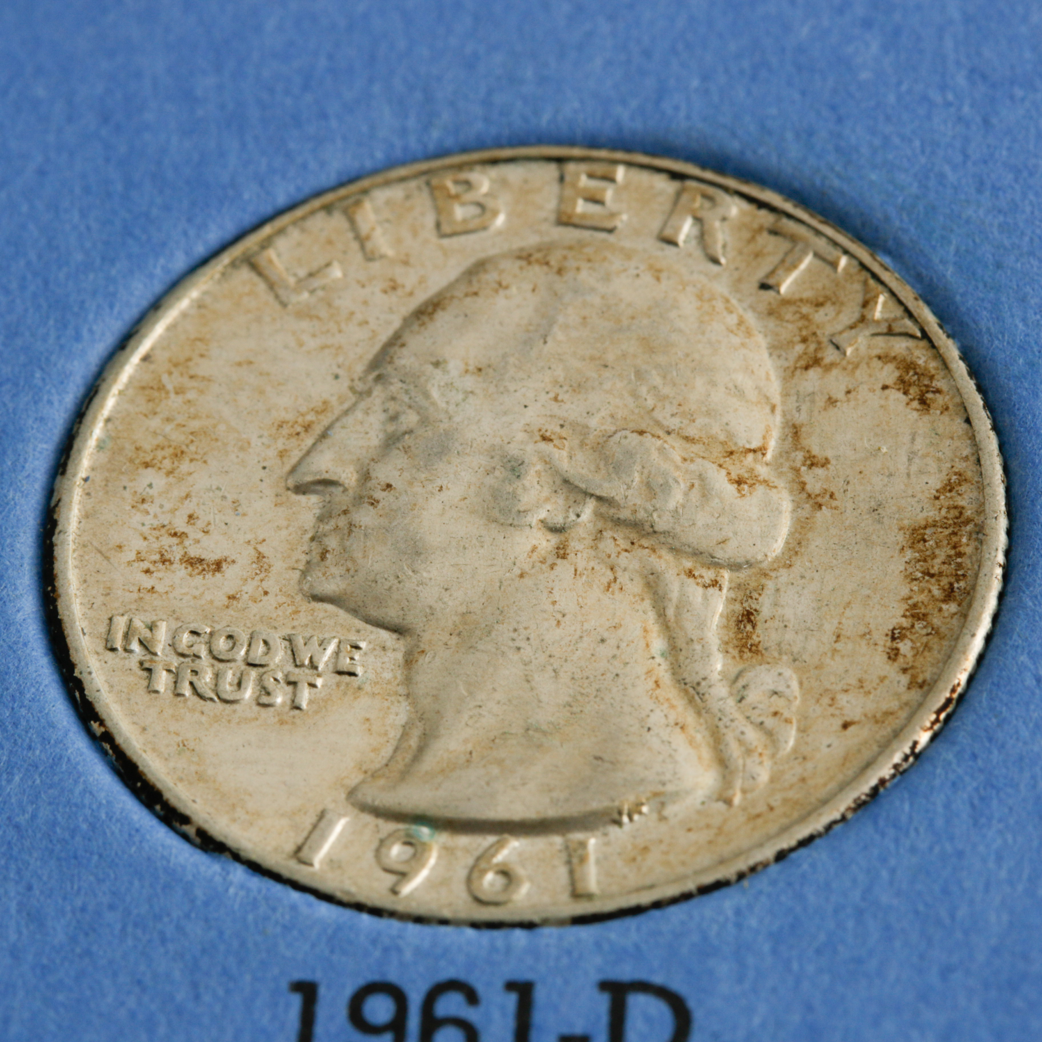 Group of 10 George Washington Silver Quarters in a Whitman Coin Folder Ranging in Age from 1960 to 1964