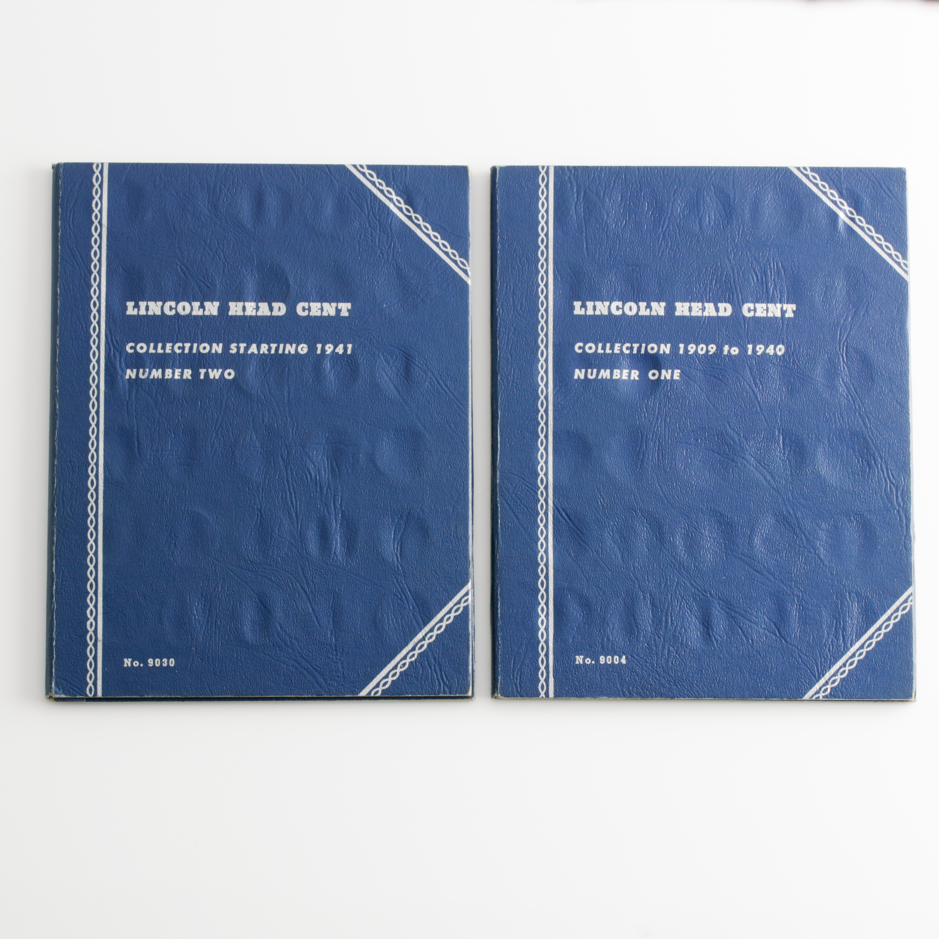 Group of 130 Lincoln Head Cents in Two Whitman Coin Folders Ranging in Age from 1909 to 1968