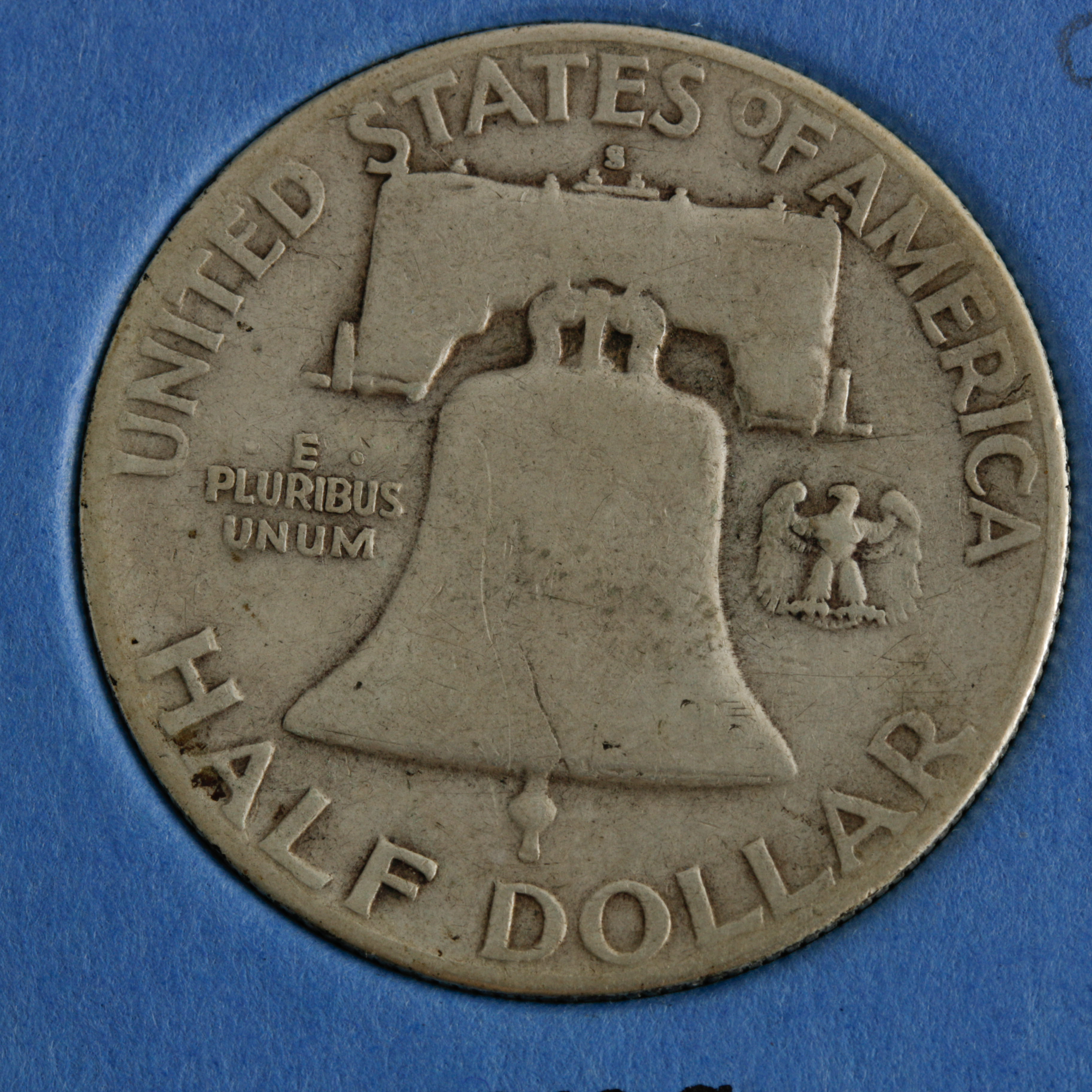 Group of 28 Benjamin Franklin Silver Half Dollars in a Whitman Coin Folder Ranging in Age from 1949 to 1963