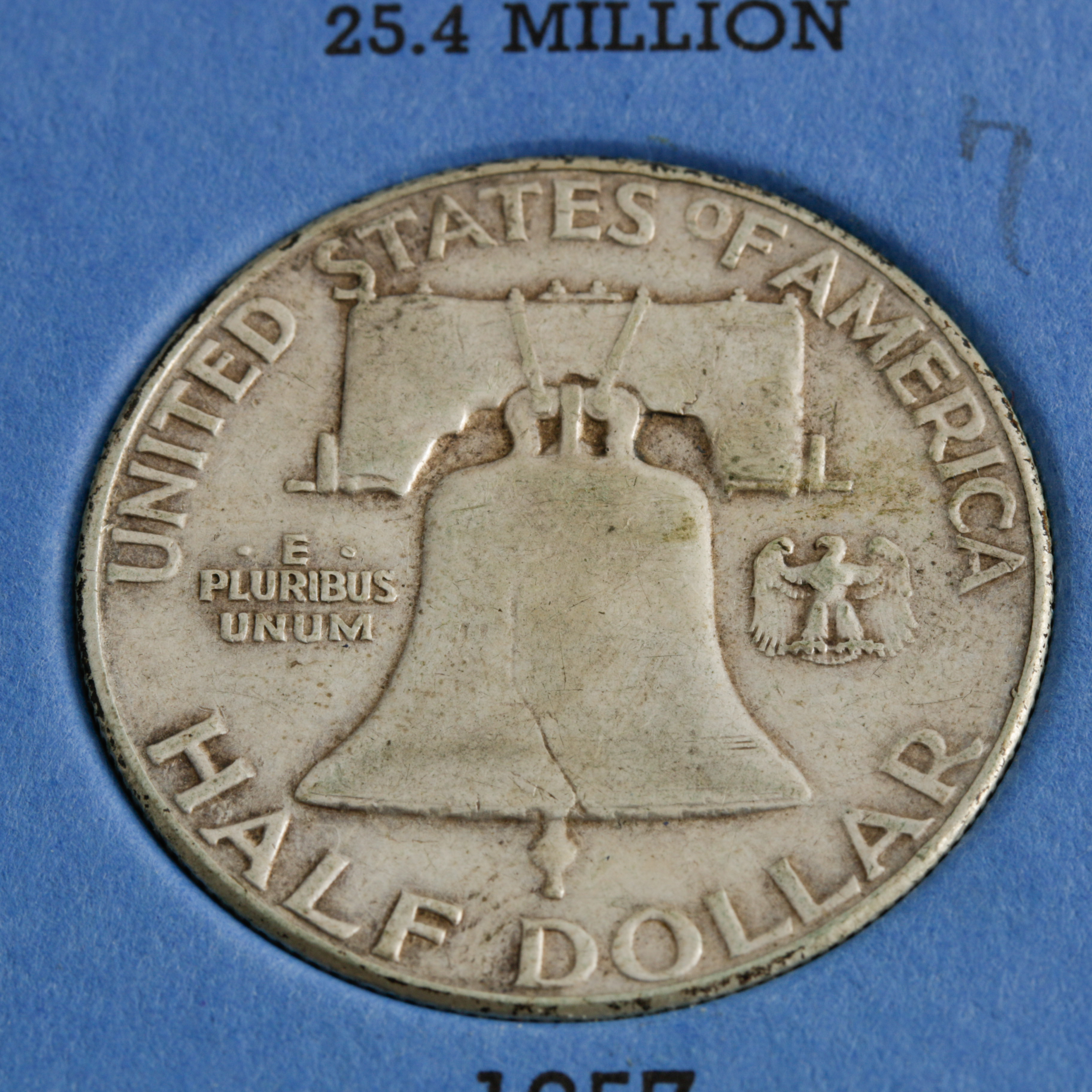 Group of 28 Benjamin Franklin Silver Half Dollars in a Whitman Coin Folder Ranging in Age from 1949 to 1963