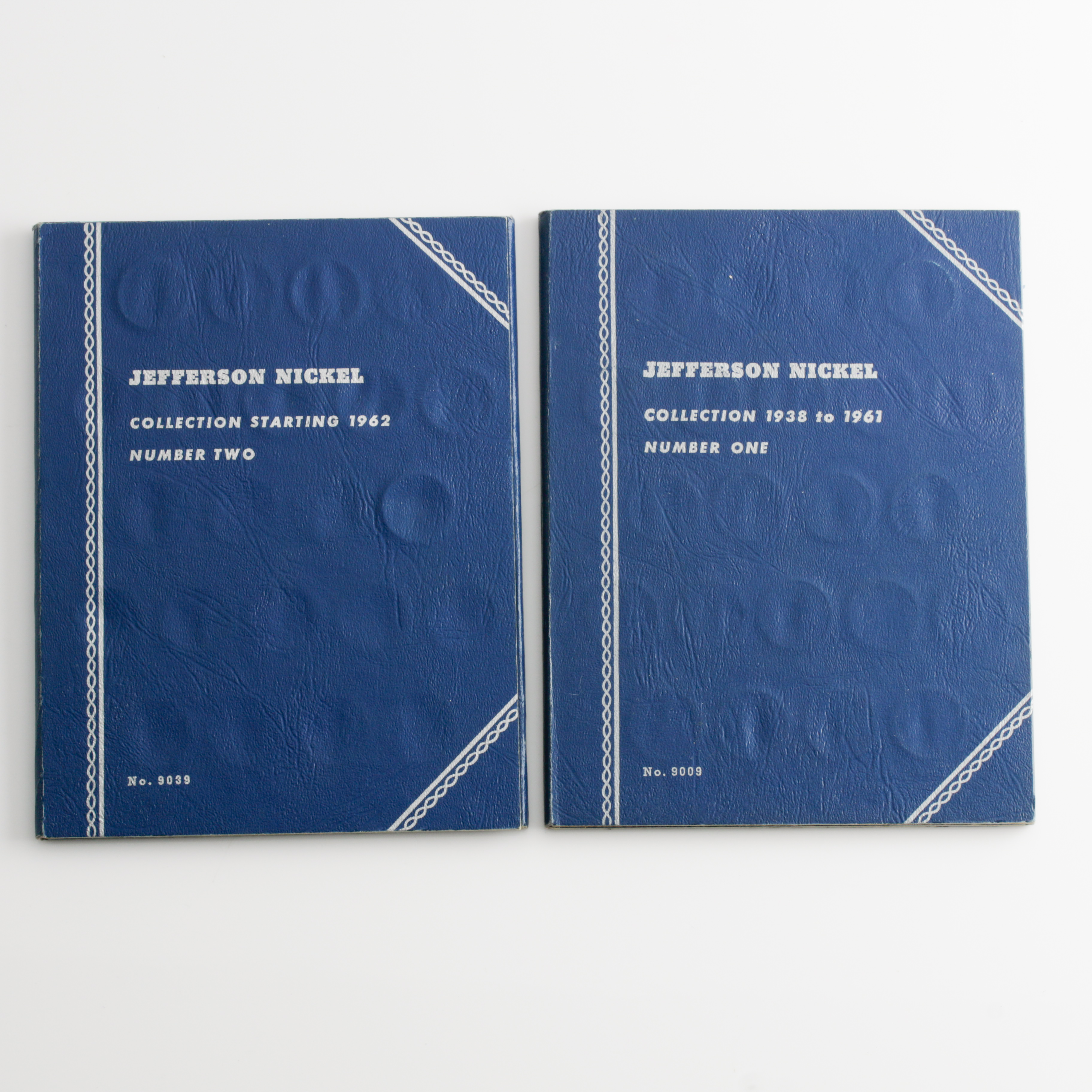 Group of 69 Jefferson Nickels in Two Whitman Coin Folders Ranging in Age from 1938 to 1966