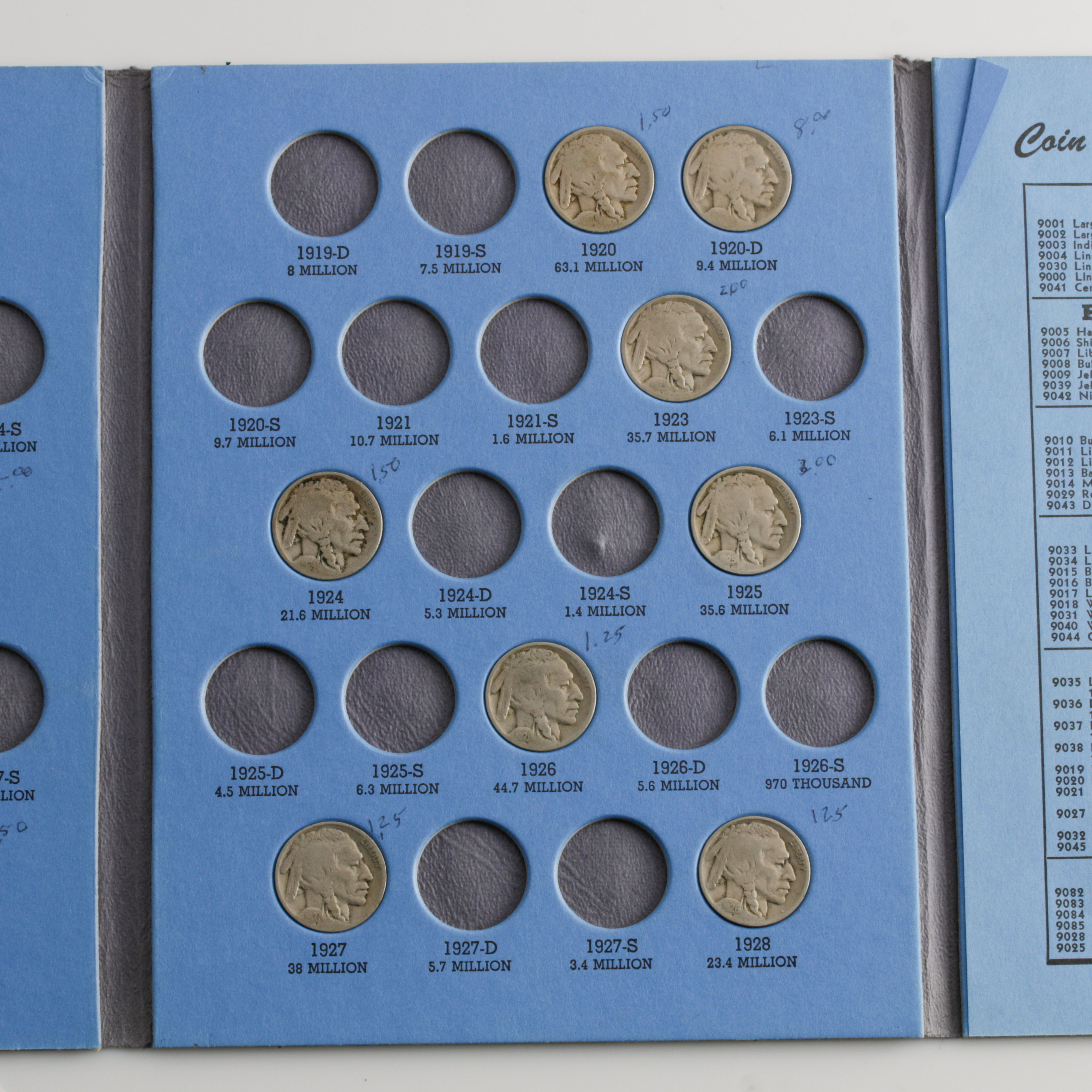 Group of 32 American Nickels in a Whitman Coin Folder Ranging in Age from 1897 to 1938