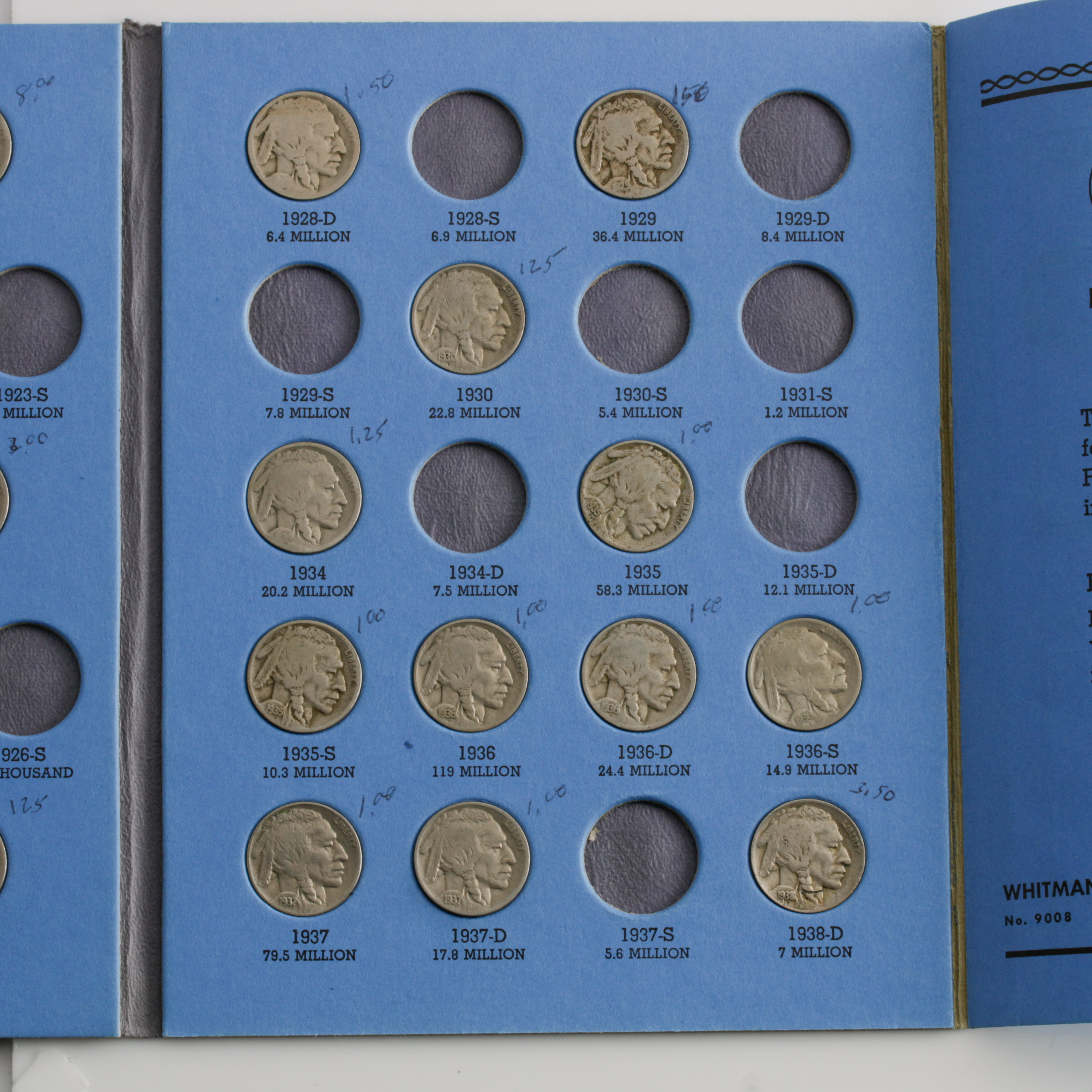 Group of 32 American Nickels in a Whitman Coin Folder Ranging in Age from 1897 to 1938