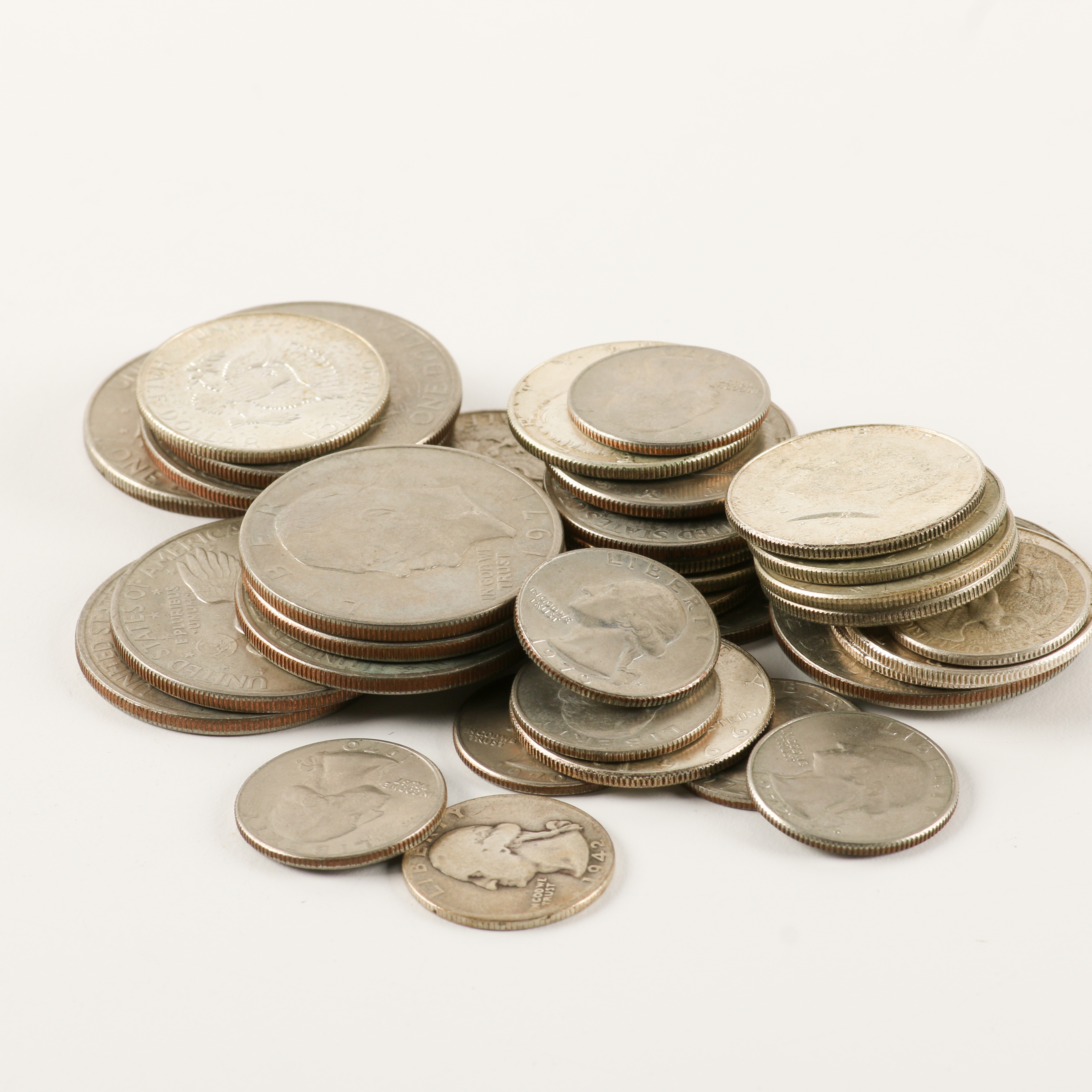 Washington Quarters, Kennedy Half Dollars and Eisenhower Dollars