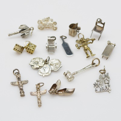 Fifteen Sterling Silver Charms