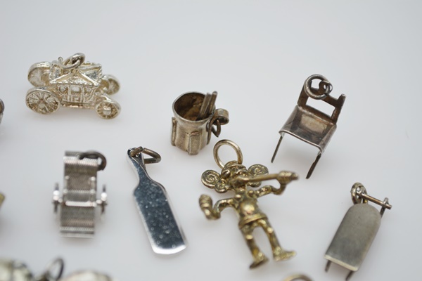 Fifteen Sterling Silver Charms