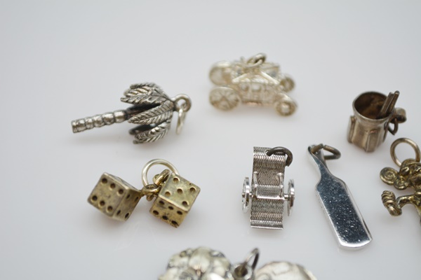 Fifteen Sterling Silver Charms