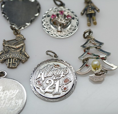 Nineteen Sterling Silver Charms