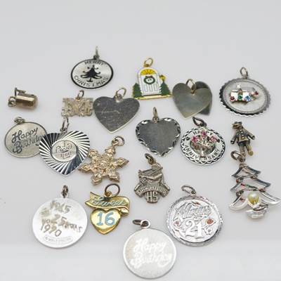 Nineteen Sterling Silver Charms