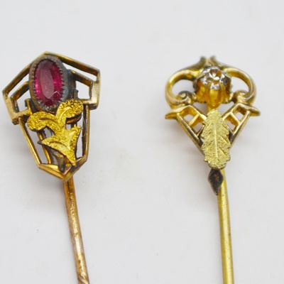 Five Antique Gold Filled Stick Pins