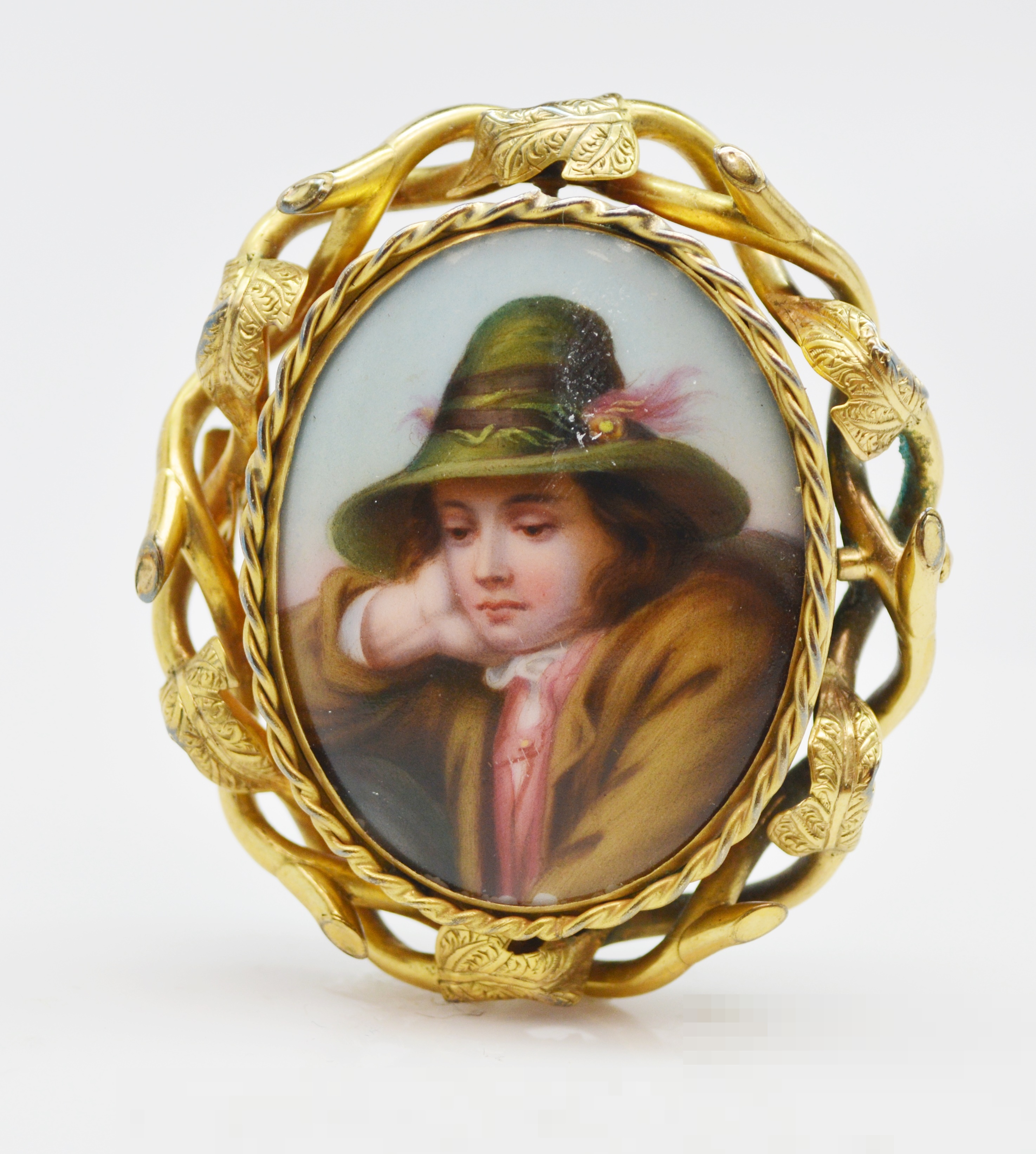 Antique Victorian Gold Filled Portrait Brooch
