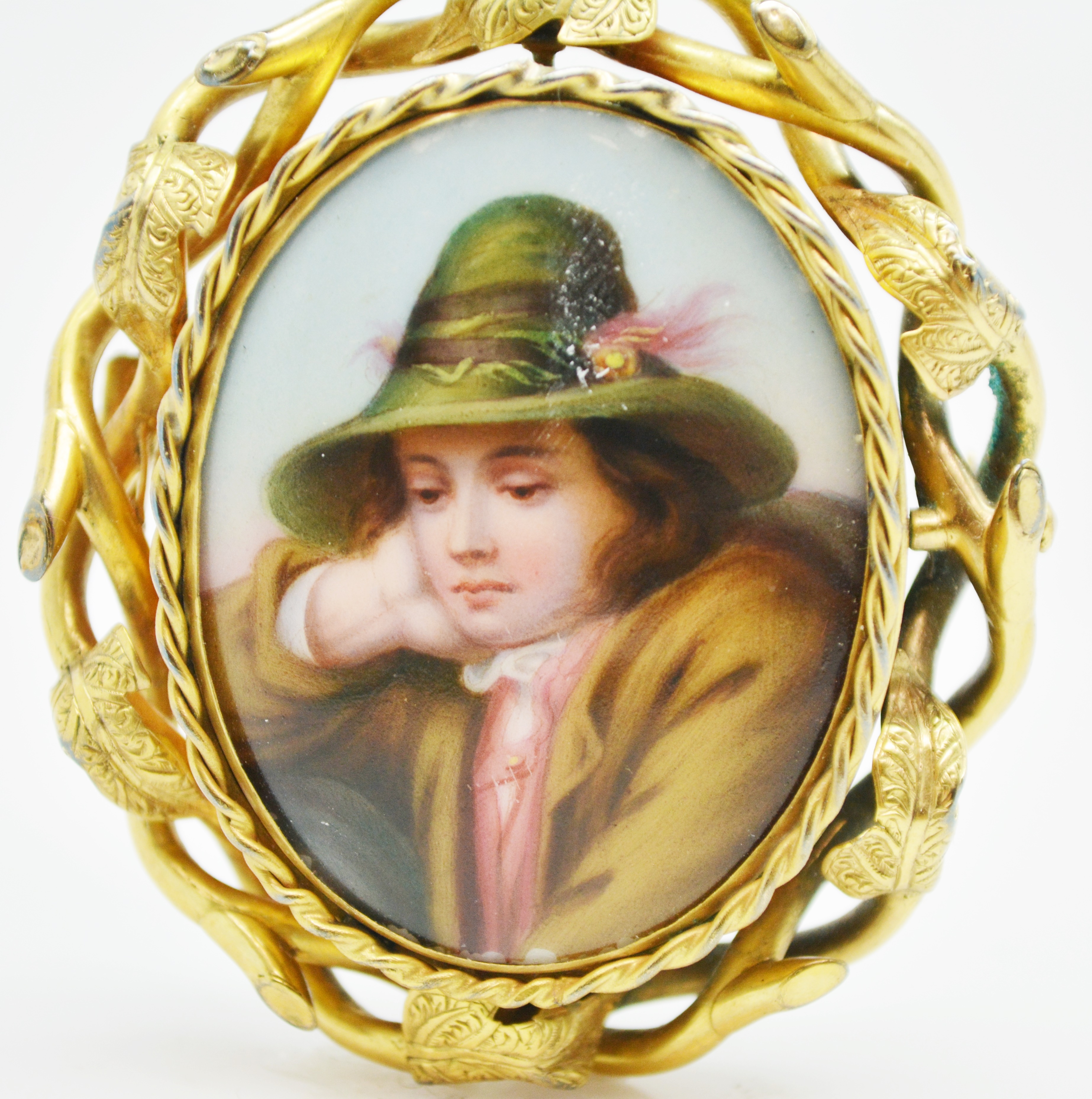 Antique Victorian Gold Filled Portrait Brooch