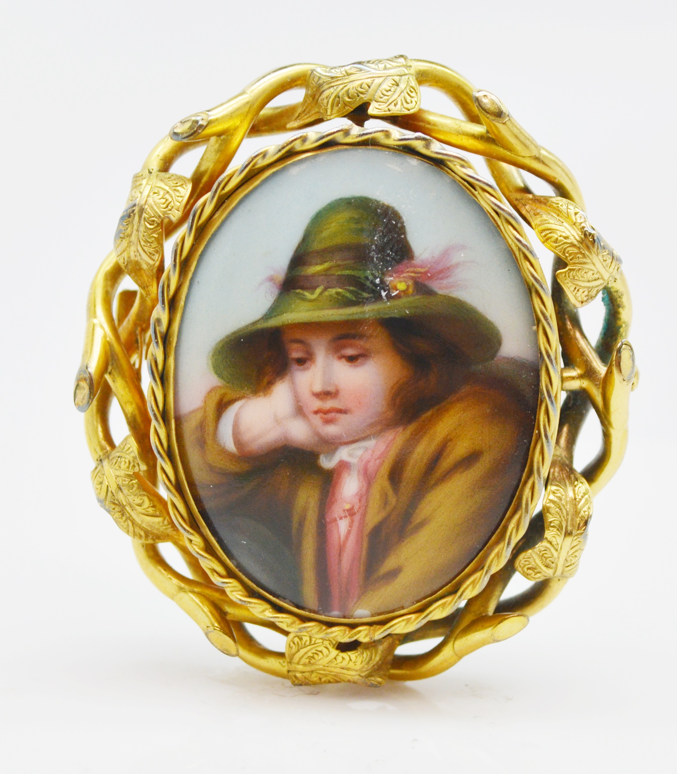 Antique Victorian Gold Filled Portrait Brooch