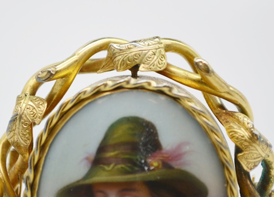 Antique Victorian Gold Filled Portrait Brooch