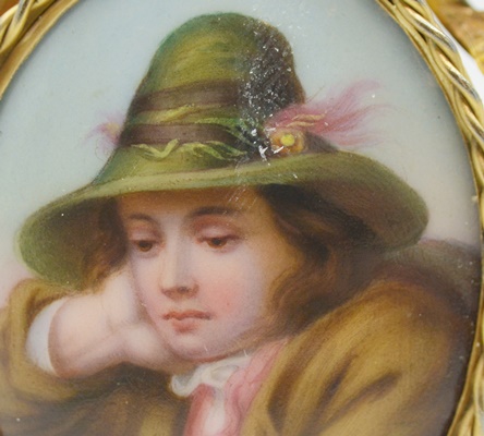 Antique Victorian Gold Filled Portrait Brooch