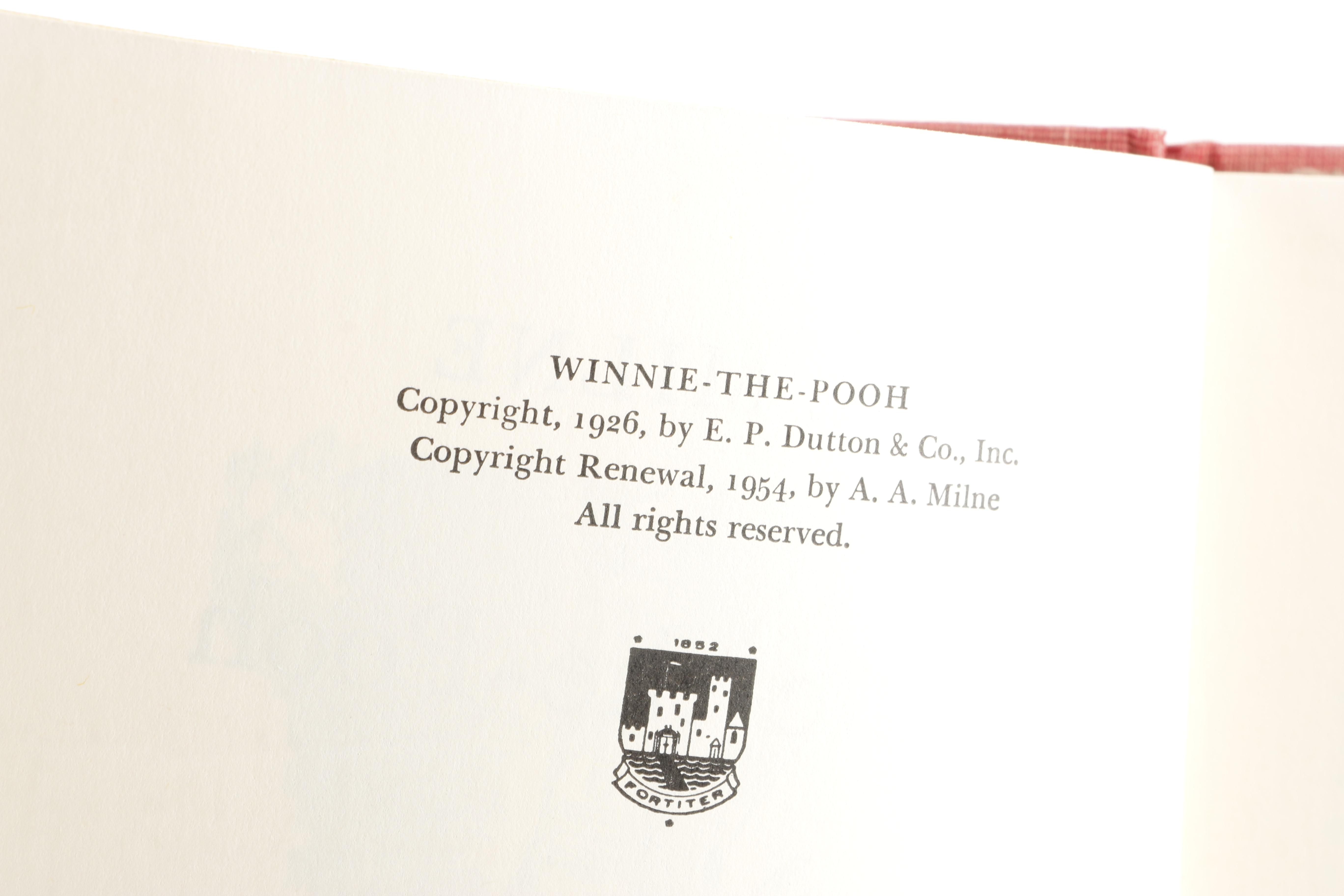 1961 "Winnie-the-Pooh" and 1965 "The Pooh Story Book" by A. A. Milne