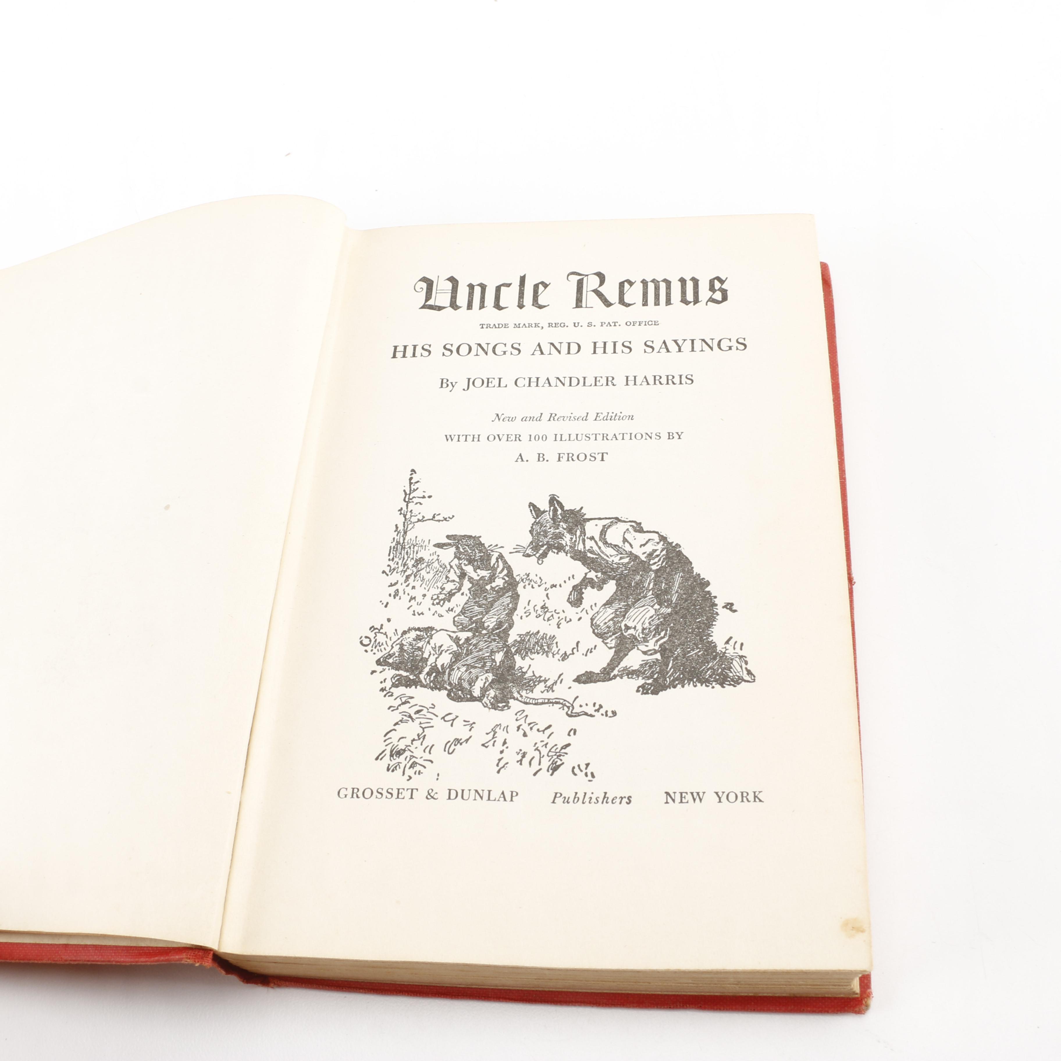 Thrushwoods Book New and Revised Edition "Uncle Remus: His Songs and His Sayings" by Joel Chandler Harris