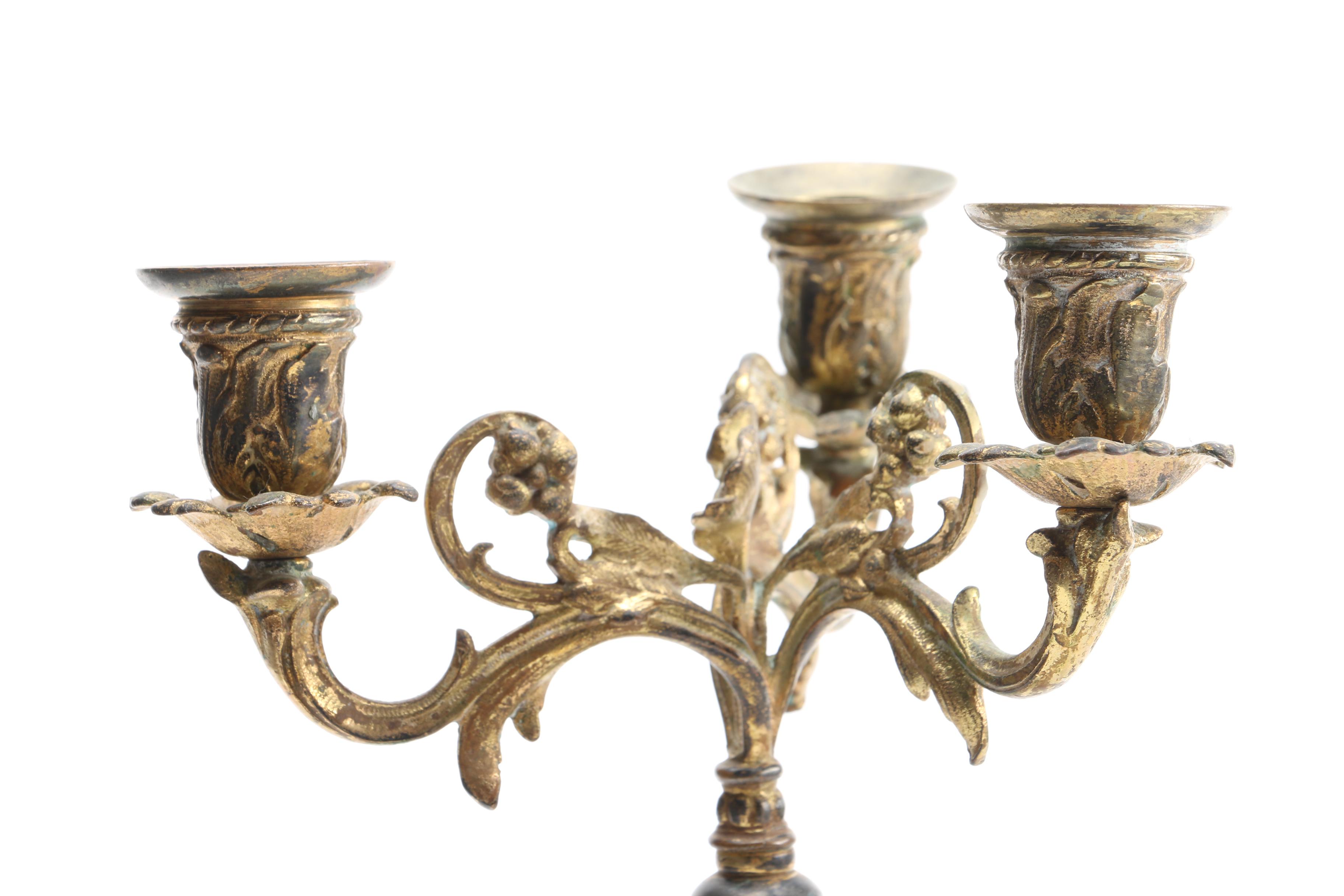 Brass and Glass Candelabra
