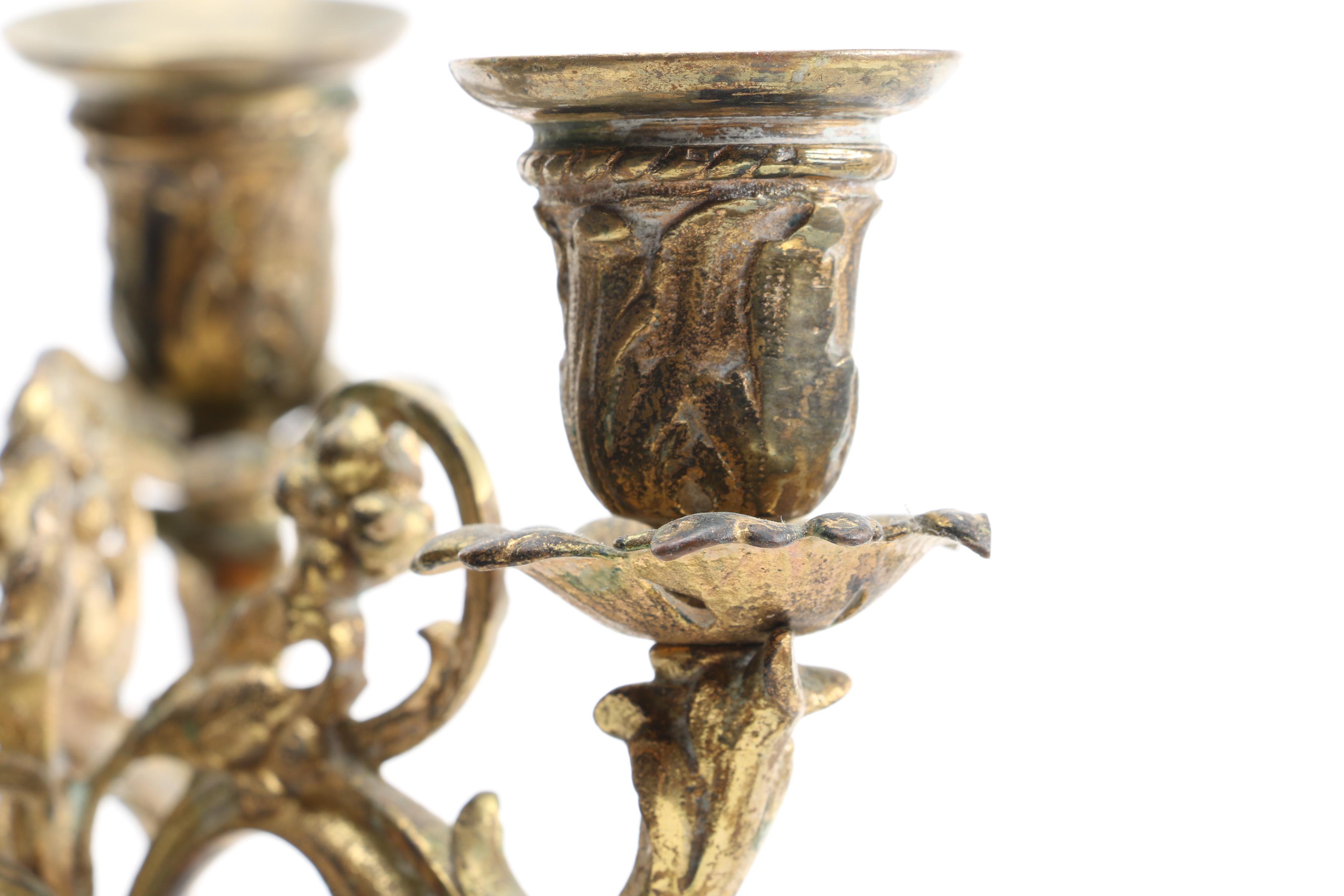 Brass and Glass Candelabra