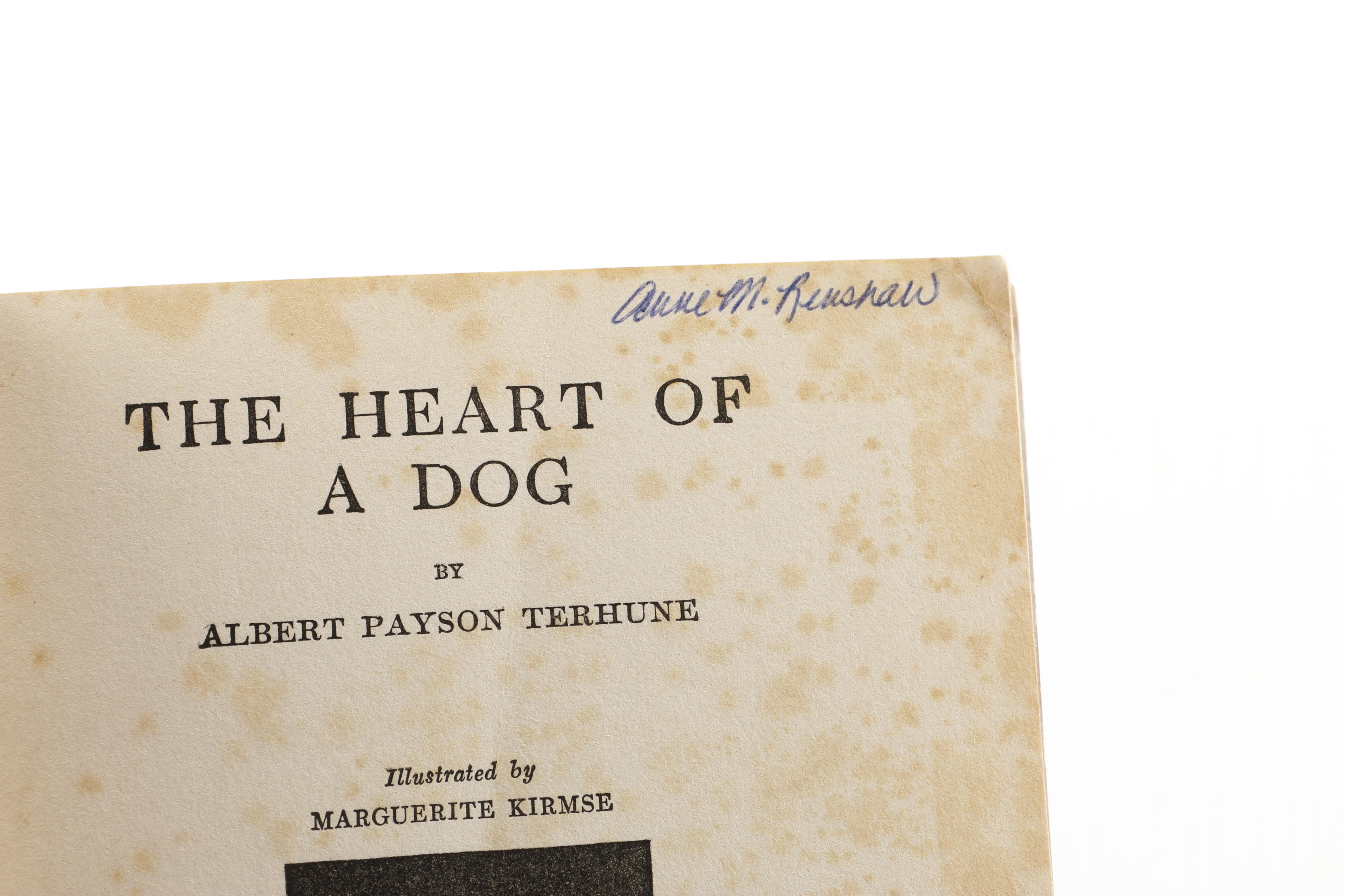1924 "The Heart of a Dog" by Albert Payson Terhune
