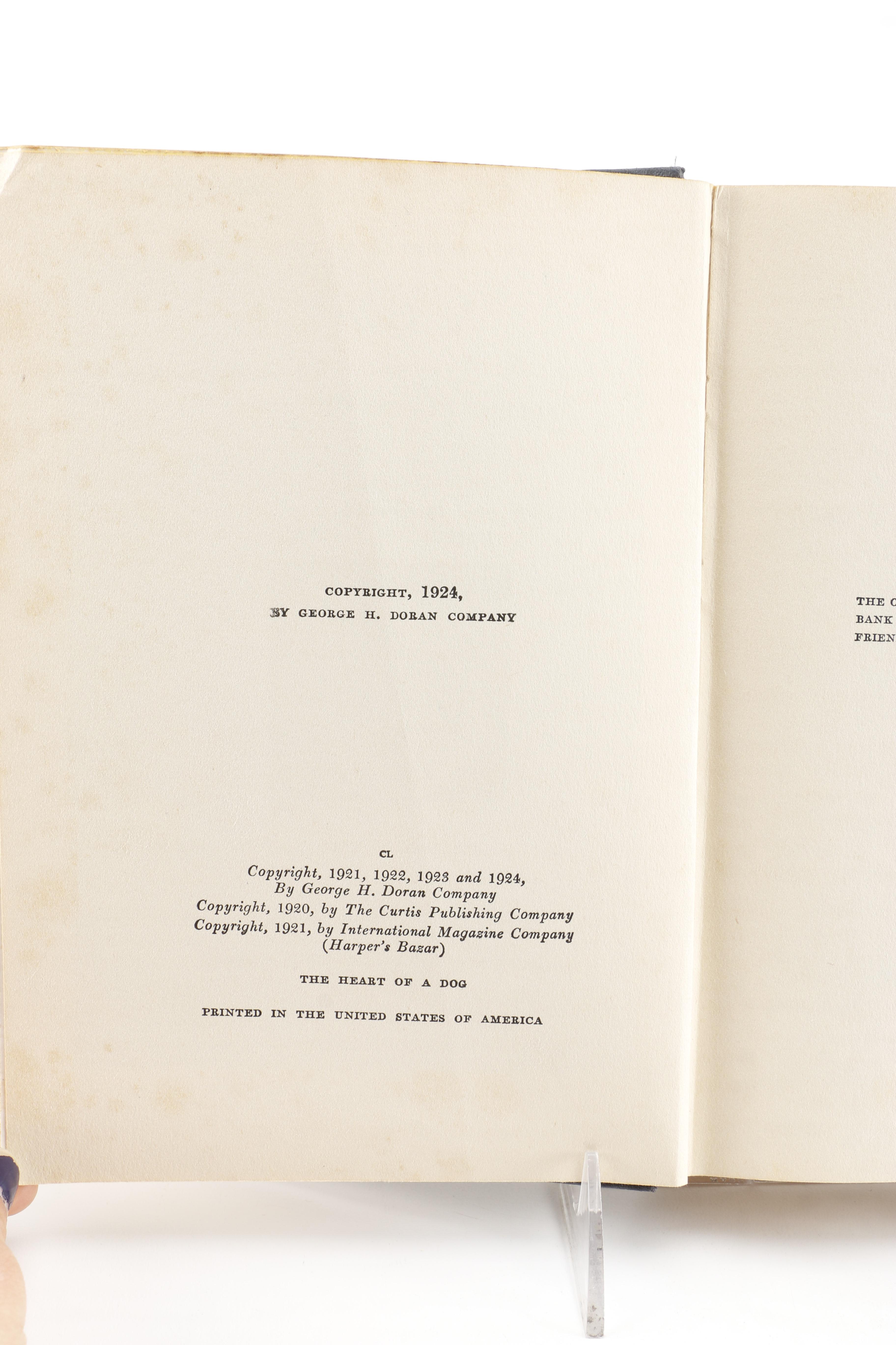 1924 "The Heart of a Dog" by Albert Payson Terhune