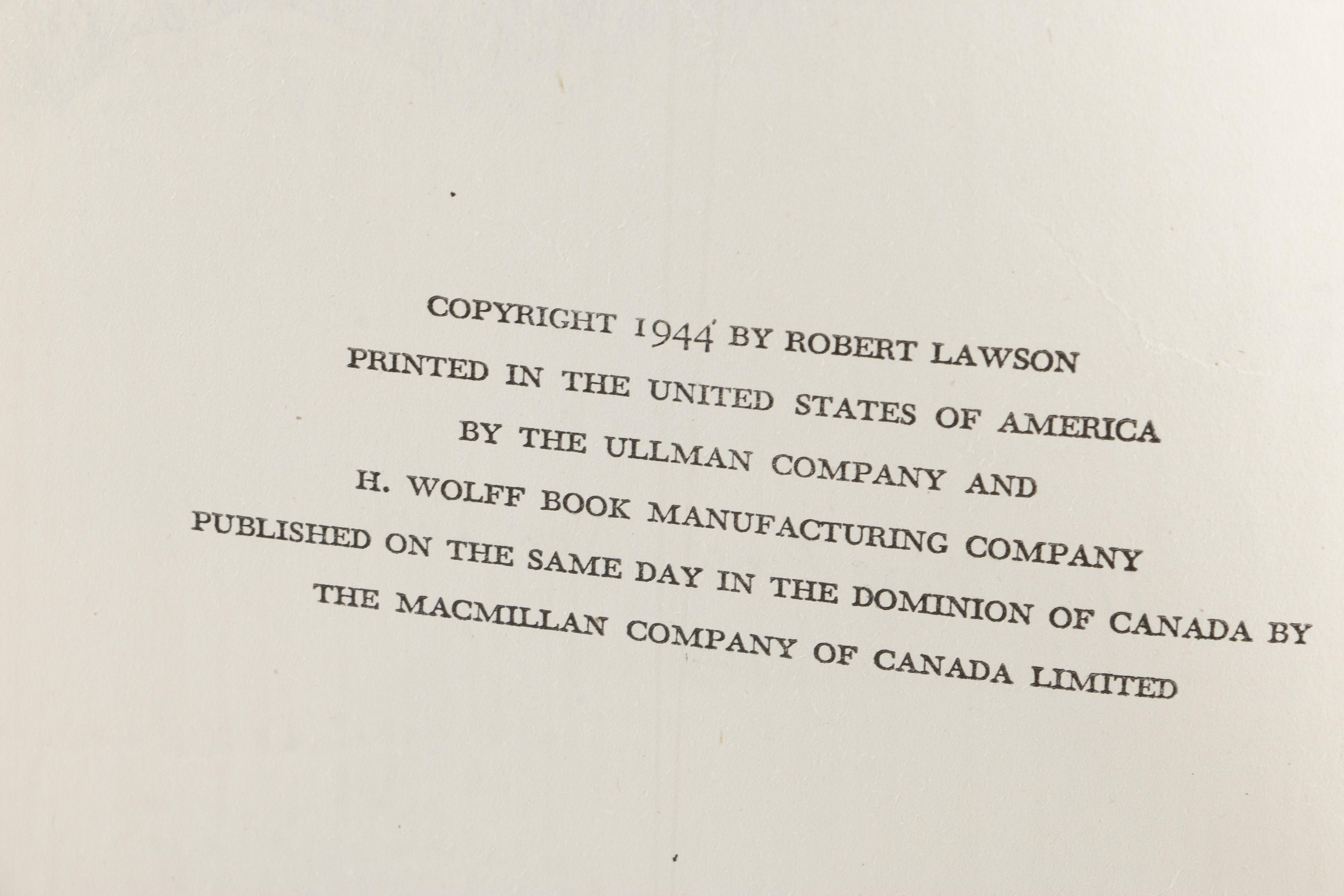 1944 Second Printing "Rabbit Hill" by Robert Lawson