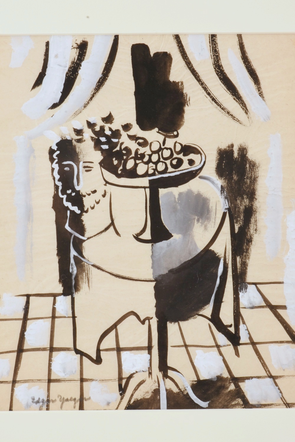 Edgar Yaeger Original Gouache Painting on Paper