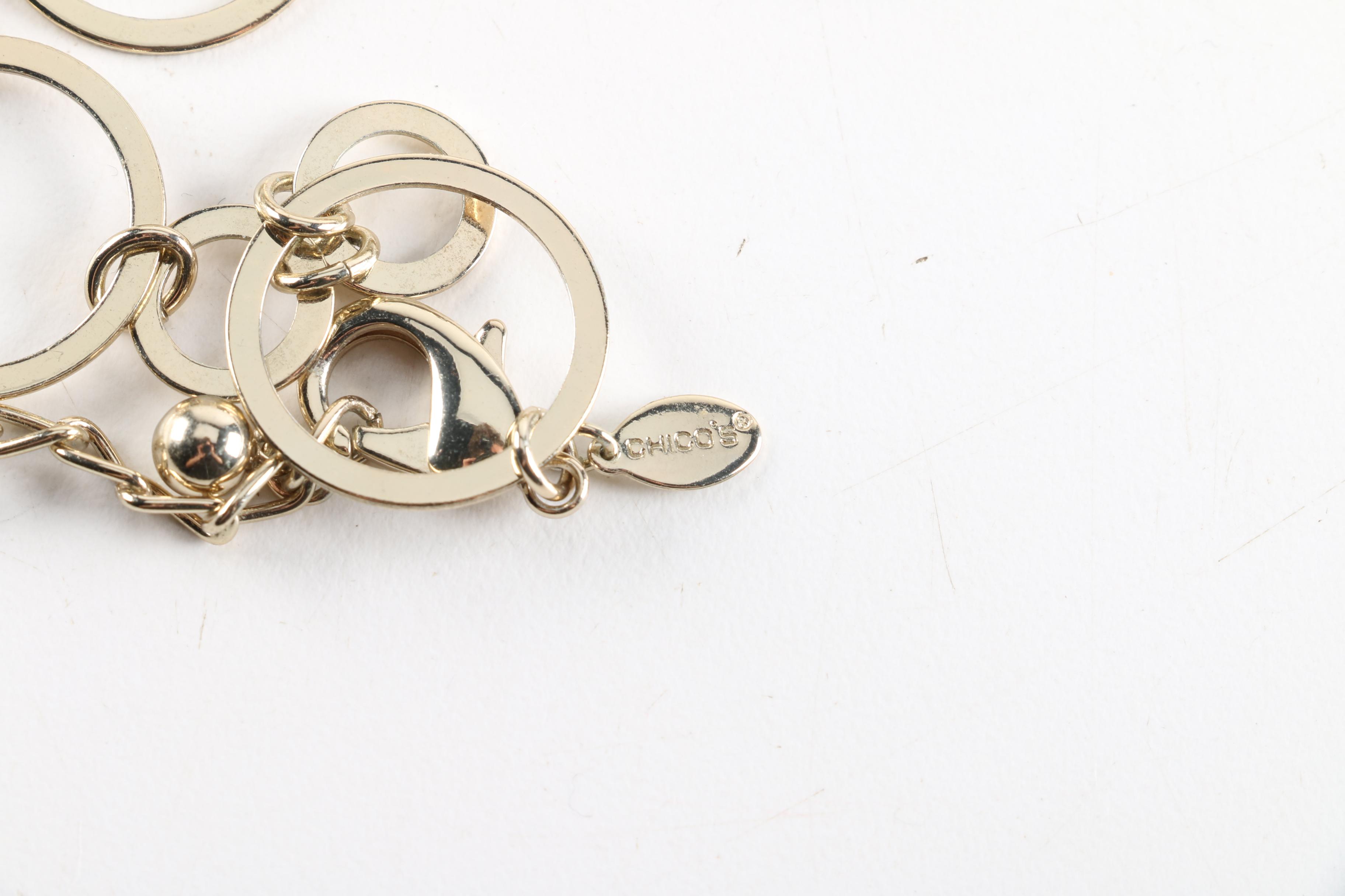 Assorted Gold Tone Jewelry Including Chico's