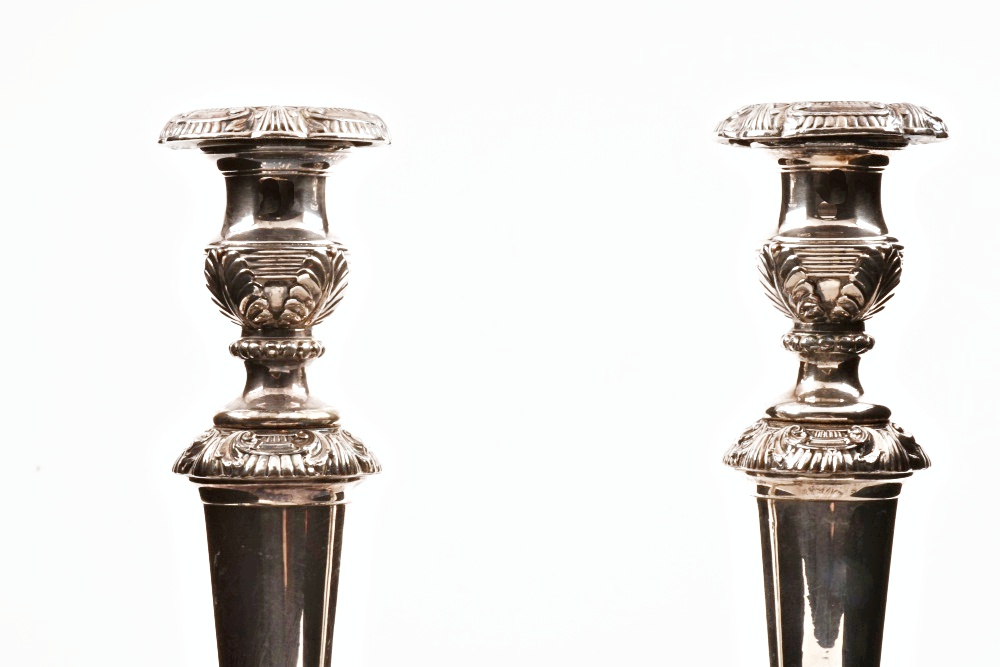 Old Sheffield Silver Plate Candle Holders