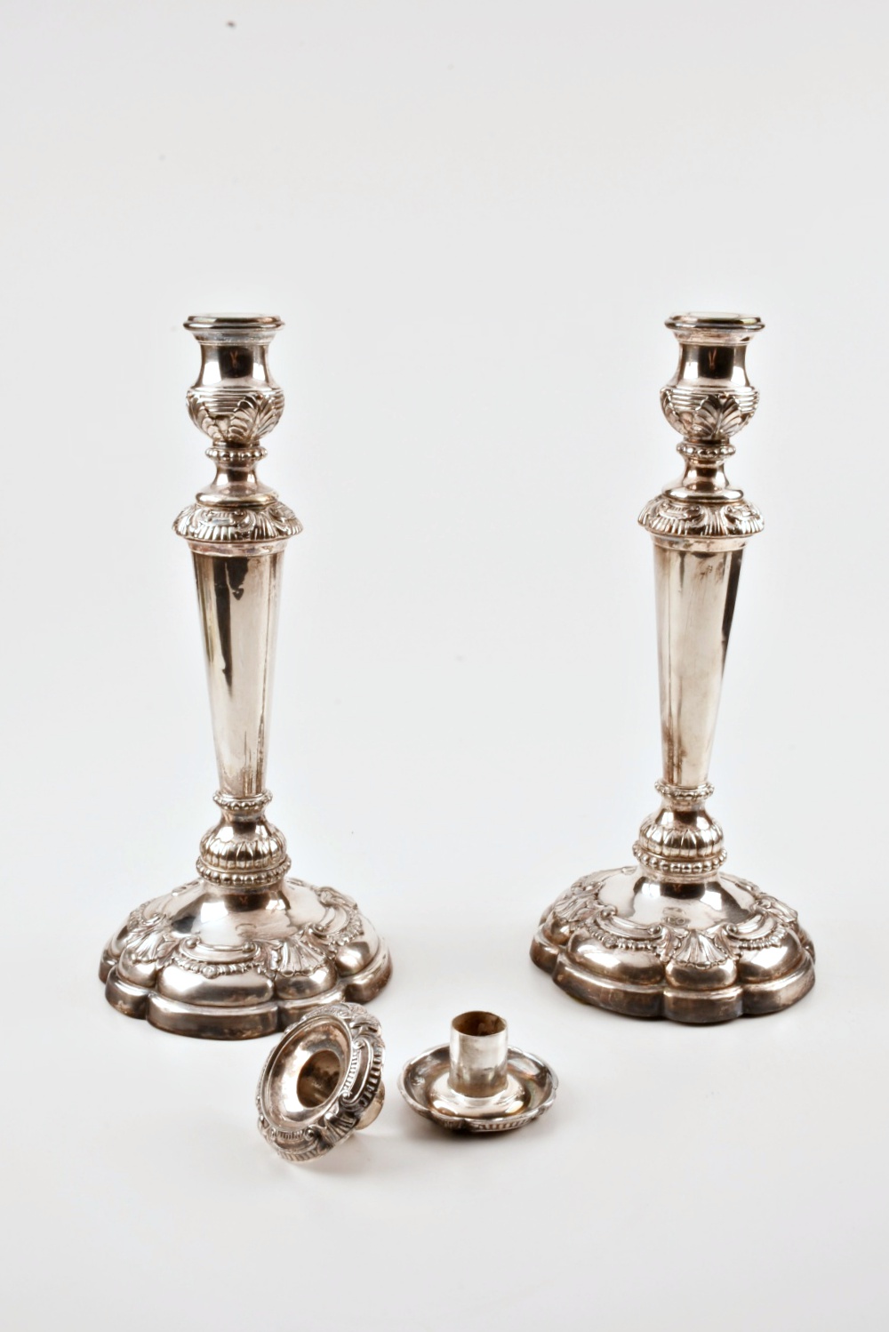 Old Sheffield Silver Plate Candle Holders