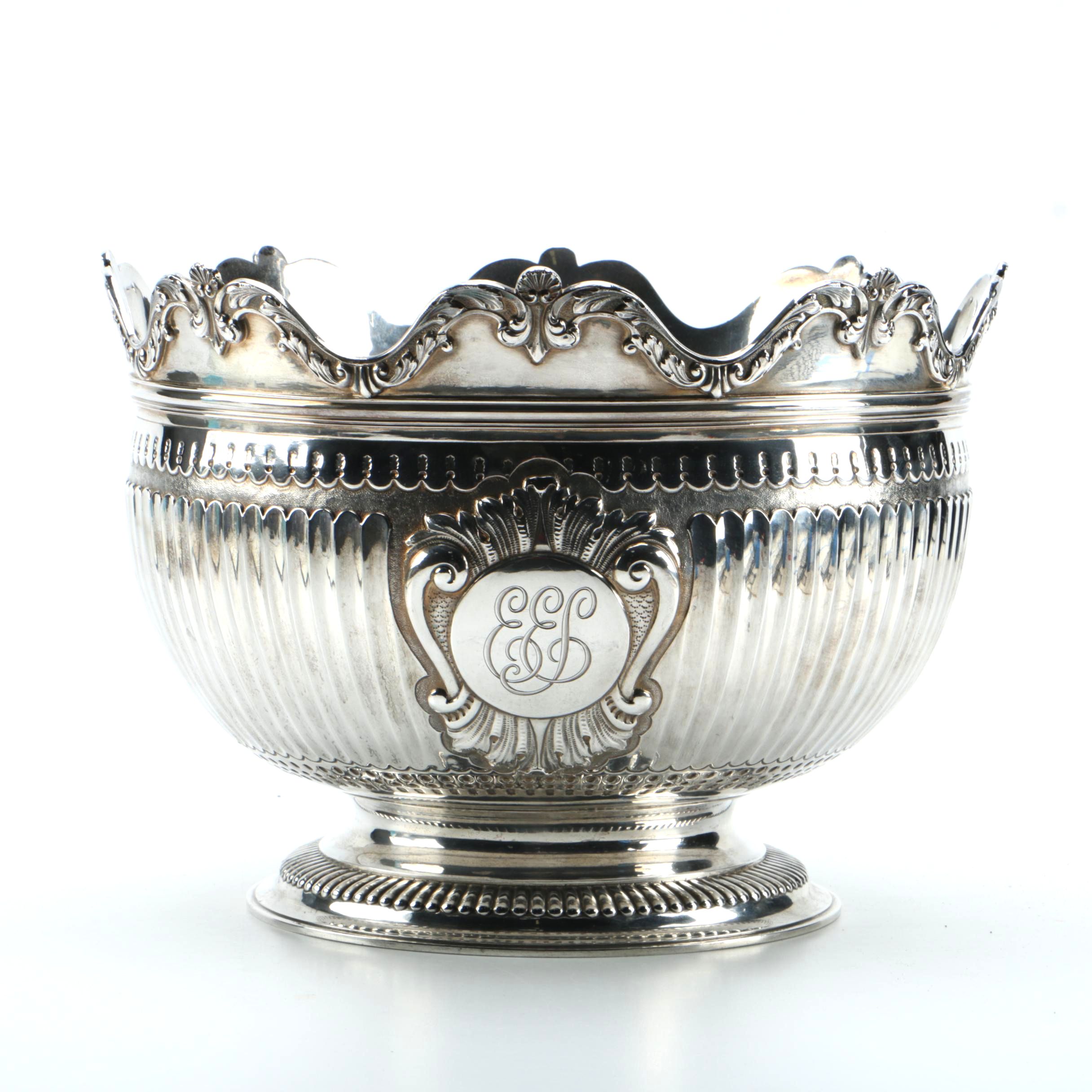 Antique Victorian F B Thomas & Co. Sterling Silver Punch Bowl