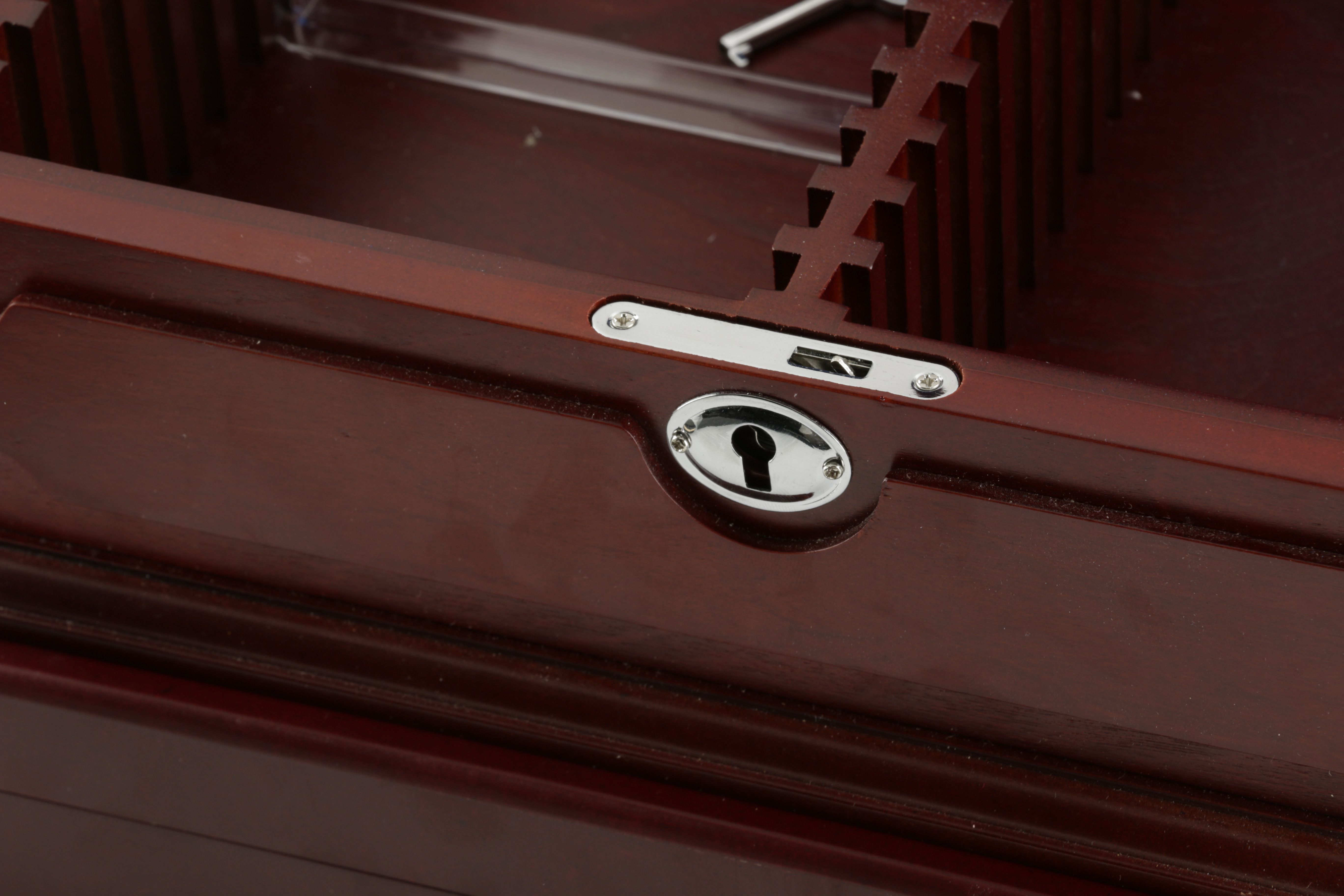 Two Wooden Coin Display Cases and Five Small Coin Boxes