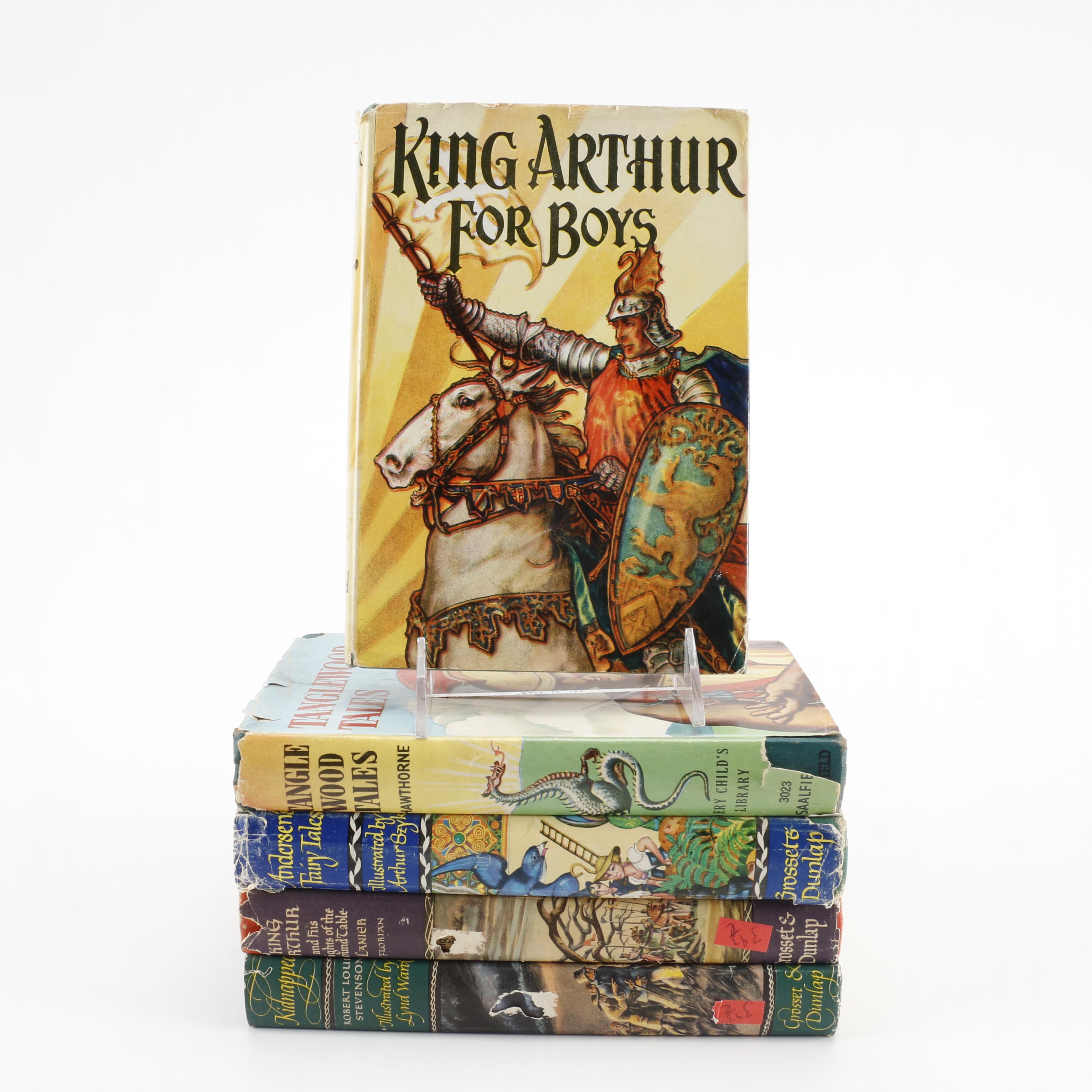 Collection of Children's Adventure Books including "Kidnapped" by Robert Louis Stevenson