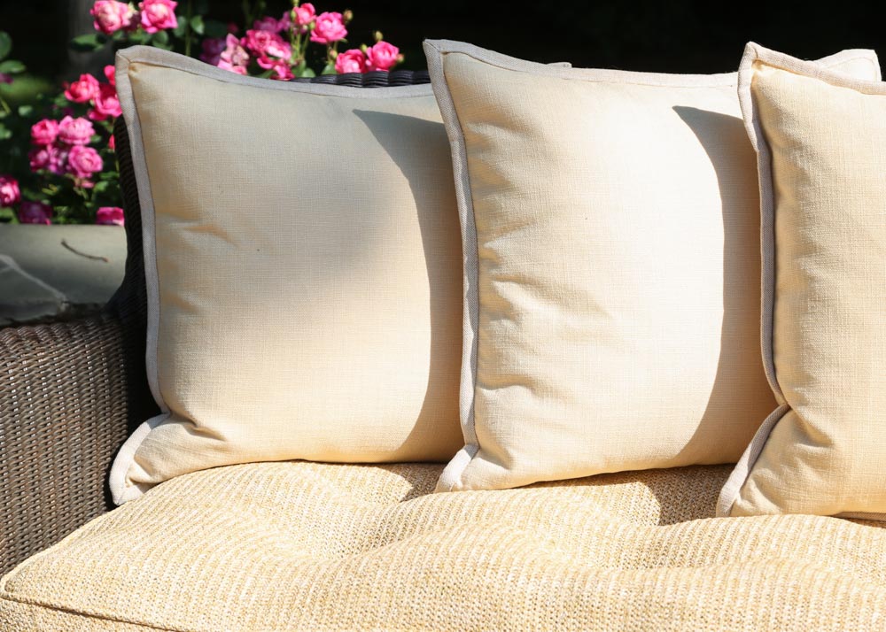 Outdoor Loveseat and Ottoman with Side Table