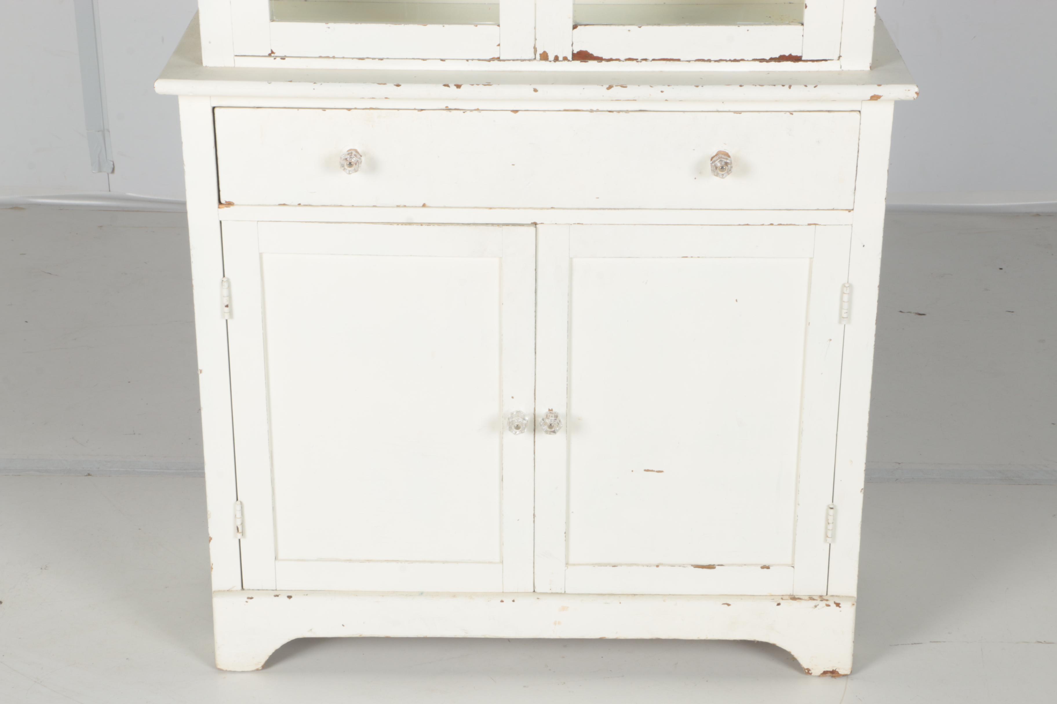 Vintage White China Cabinet