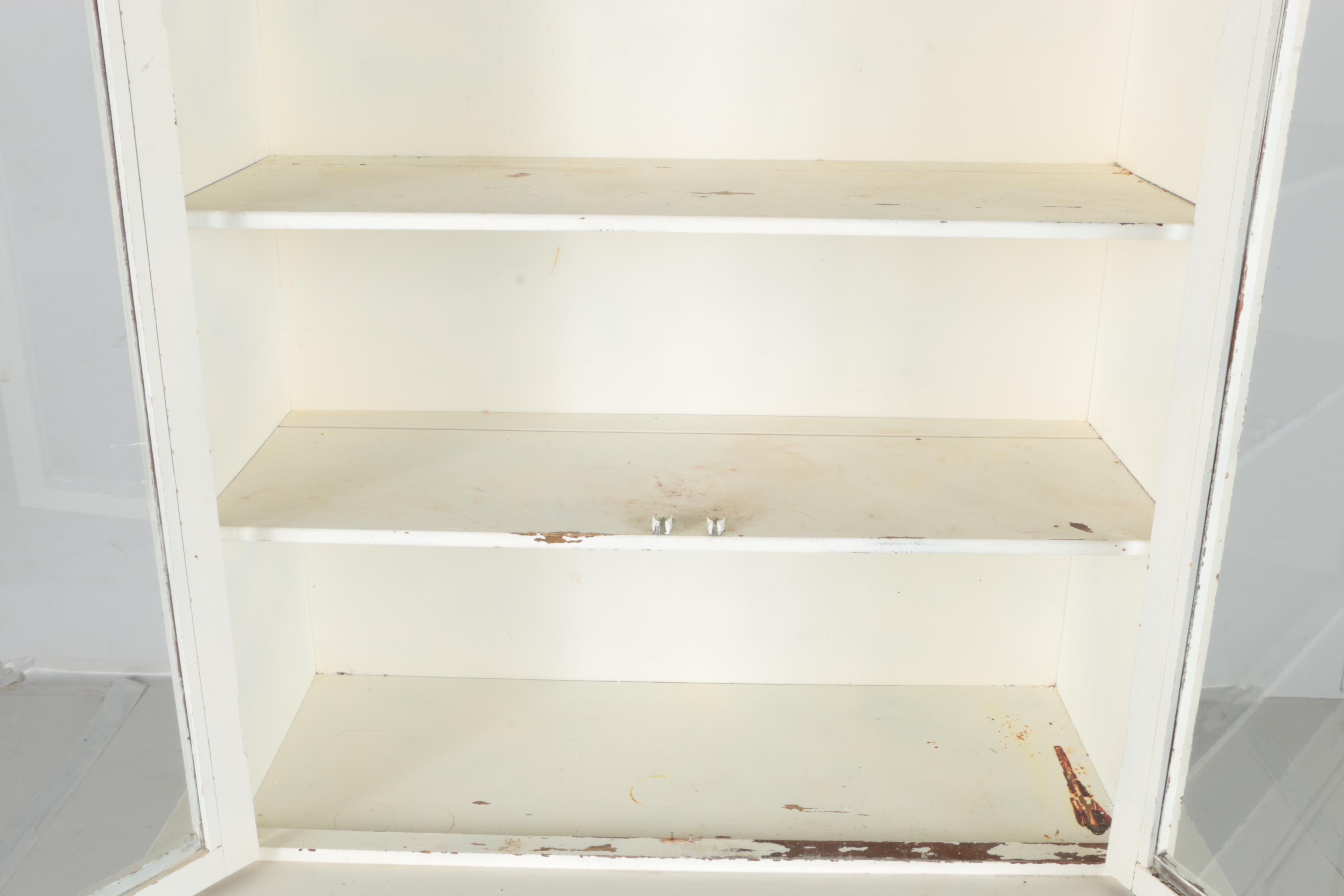 Vintage White China Cabinet