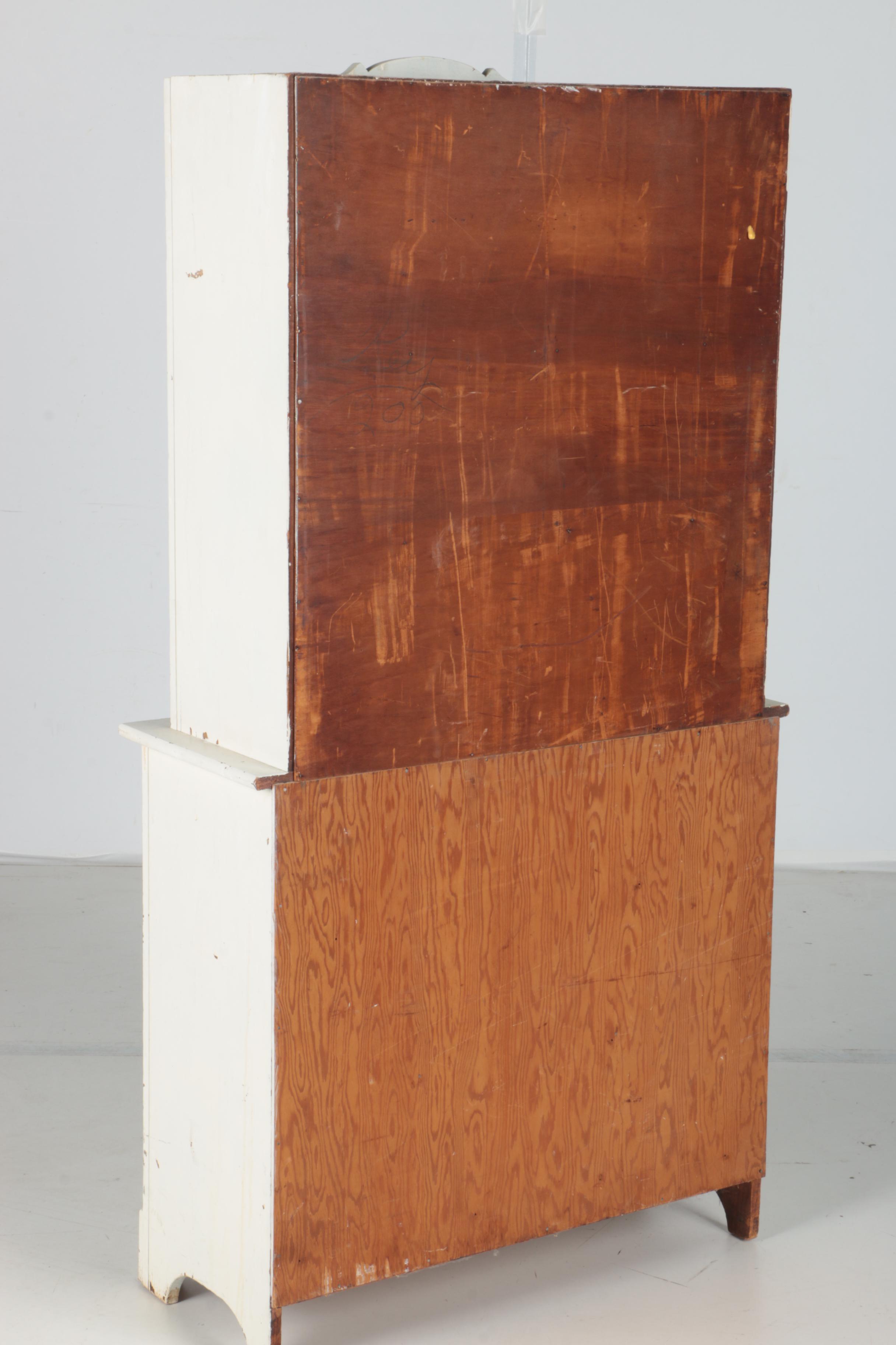 Vintage White China Cabinet