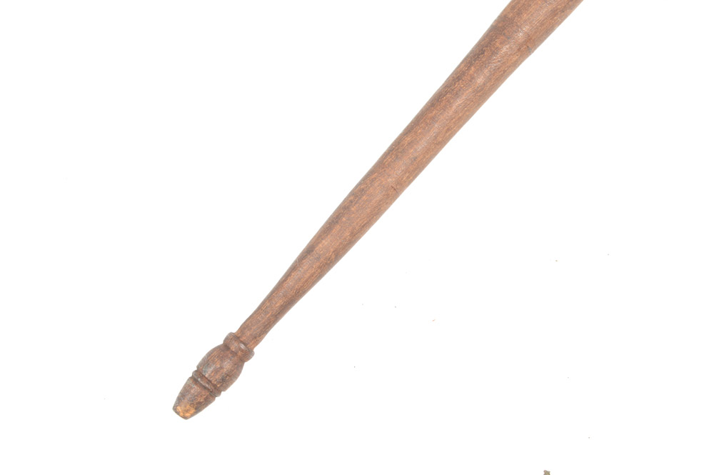 Antique Carved Wooden Molinillo and Chain