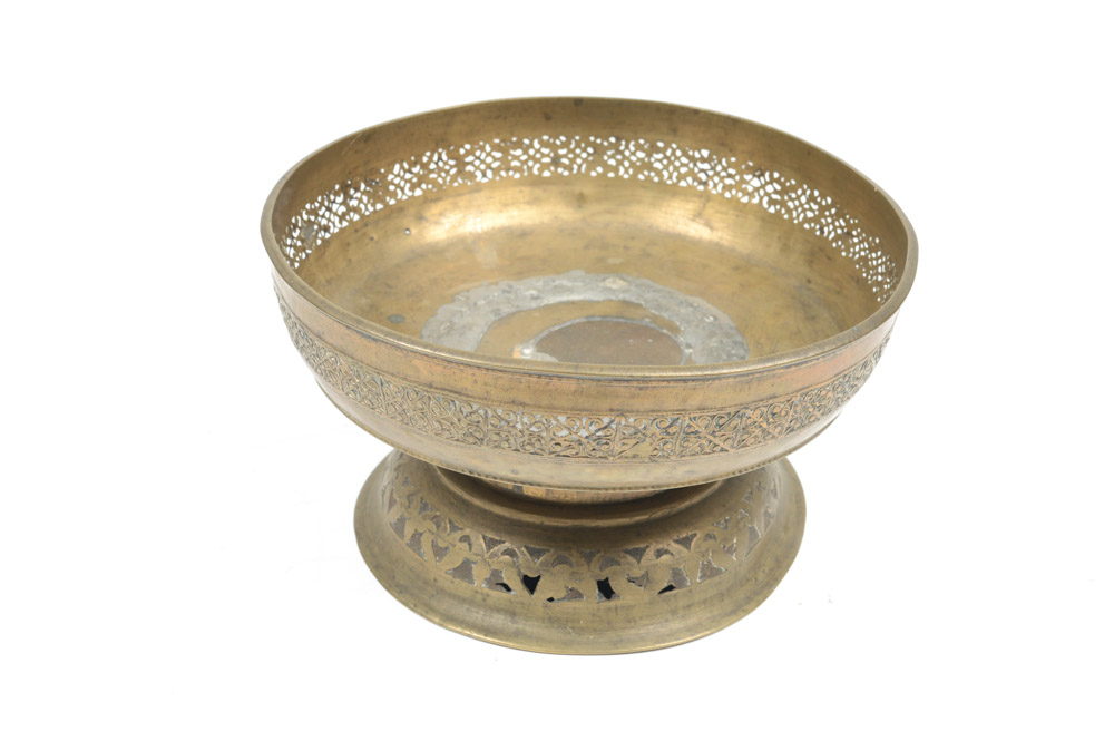 Antique Brass Footed Bowl