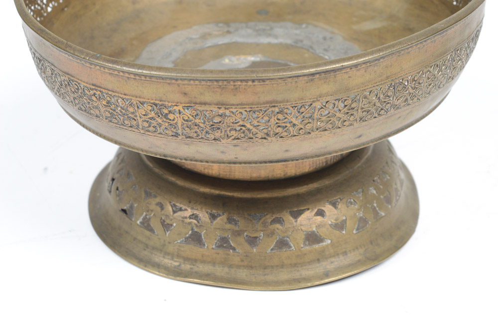 Antique Brass Footed Bowl
