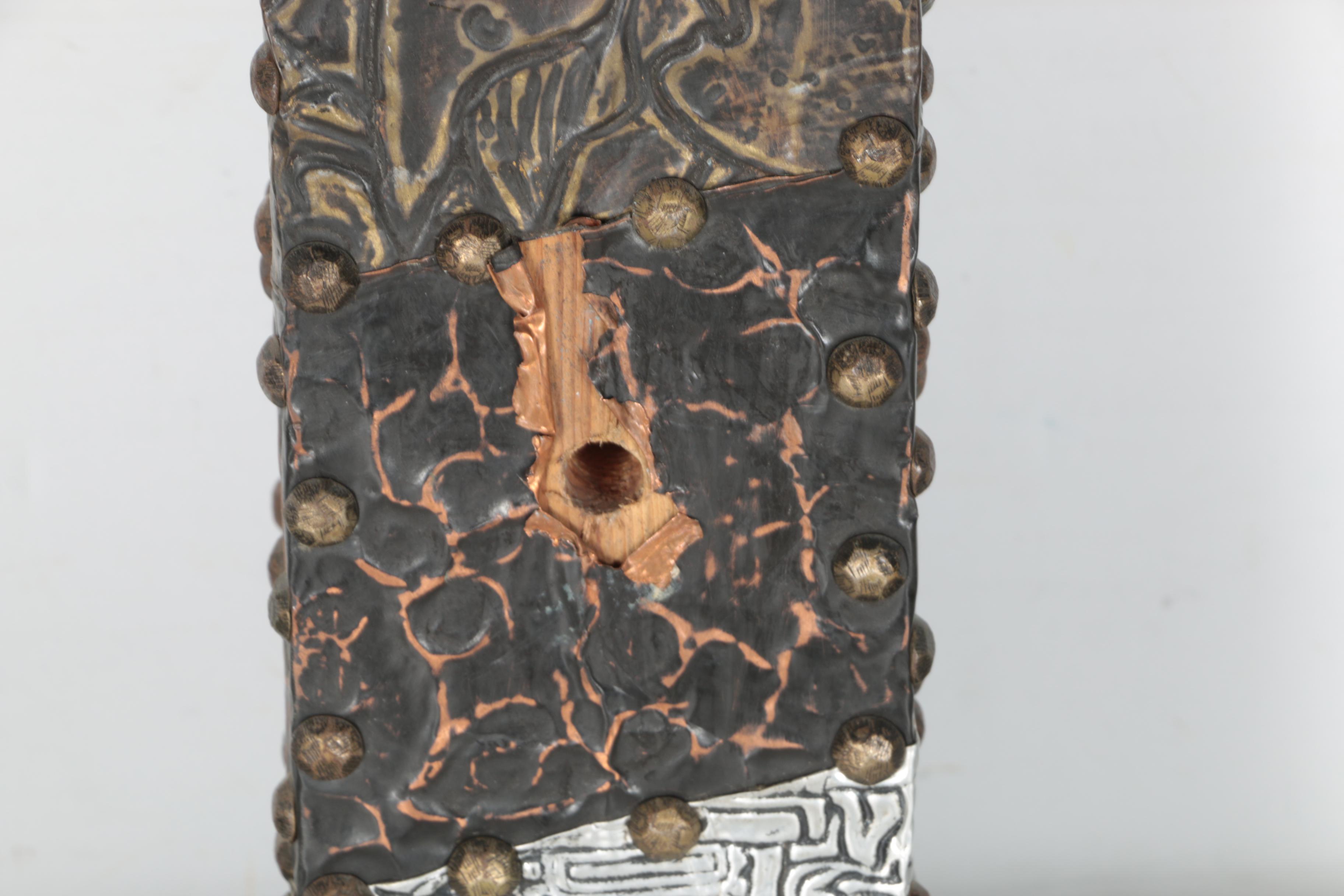 Wood and Metal Cross Sculpture