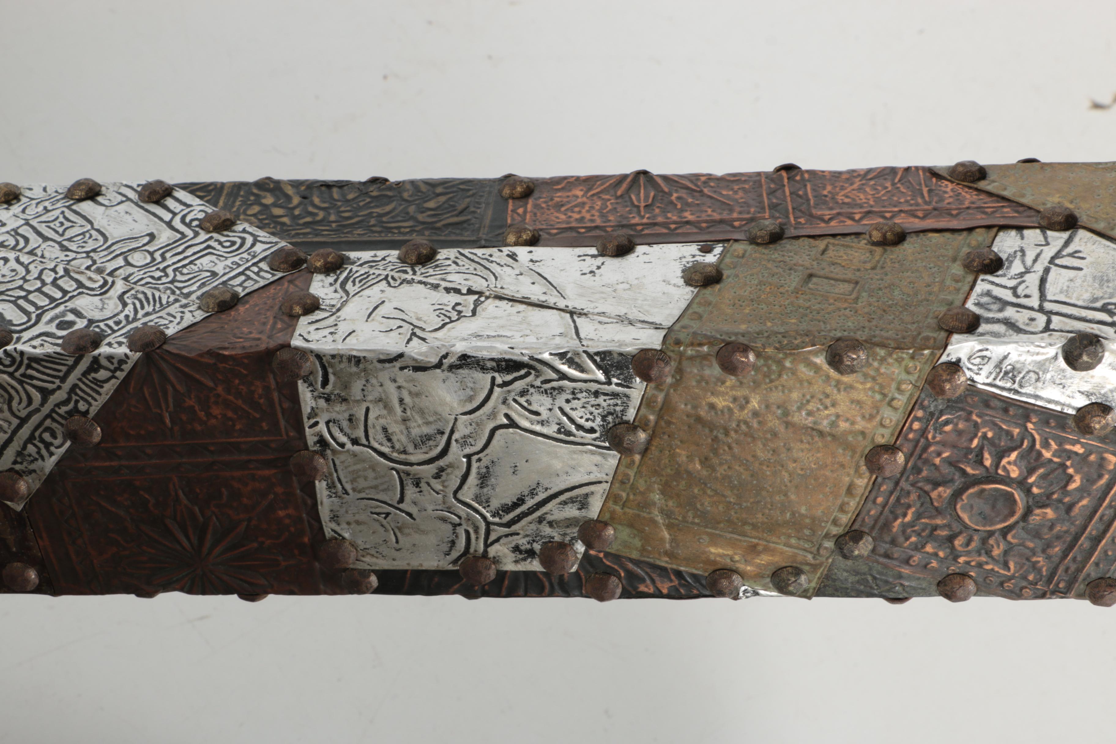 Wood and Metal Cross Sculpture