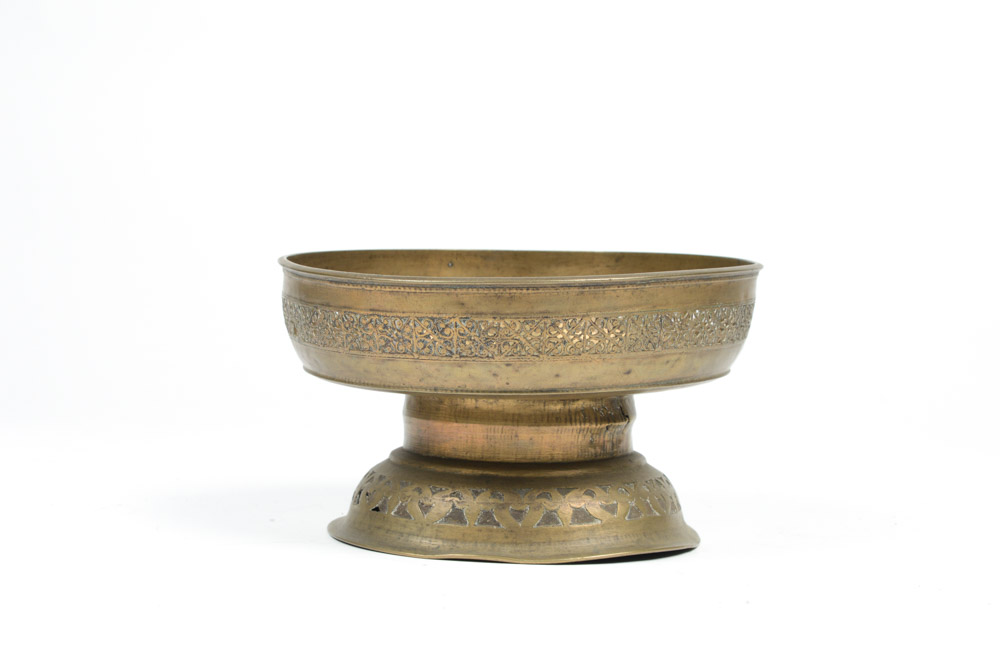 Antique Brass Footed Bowl